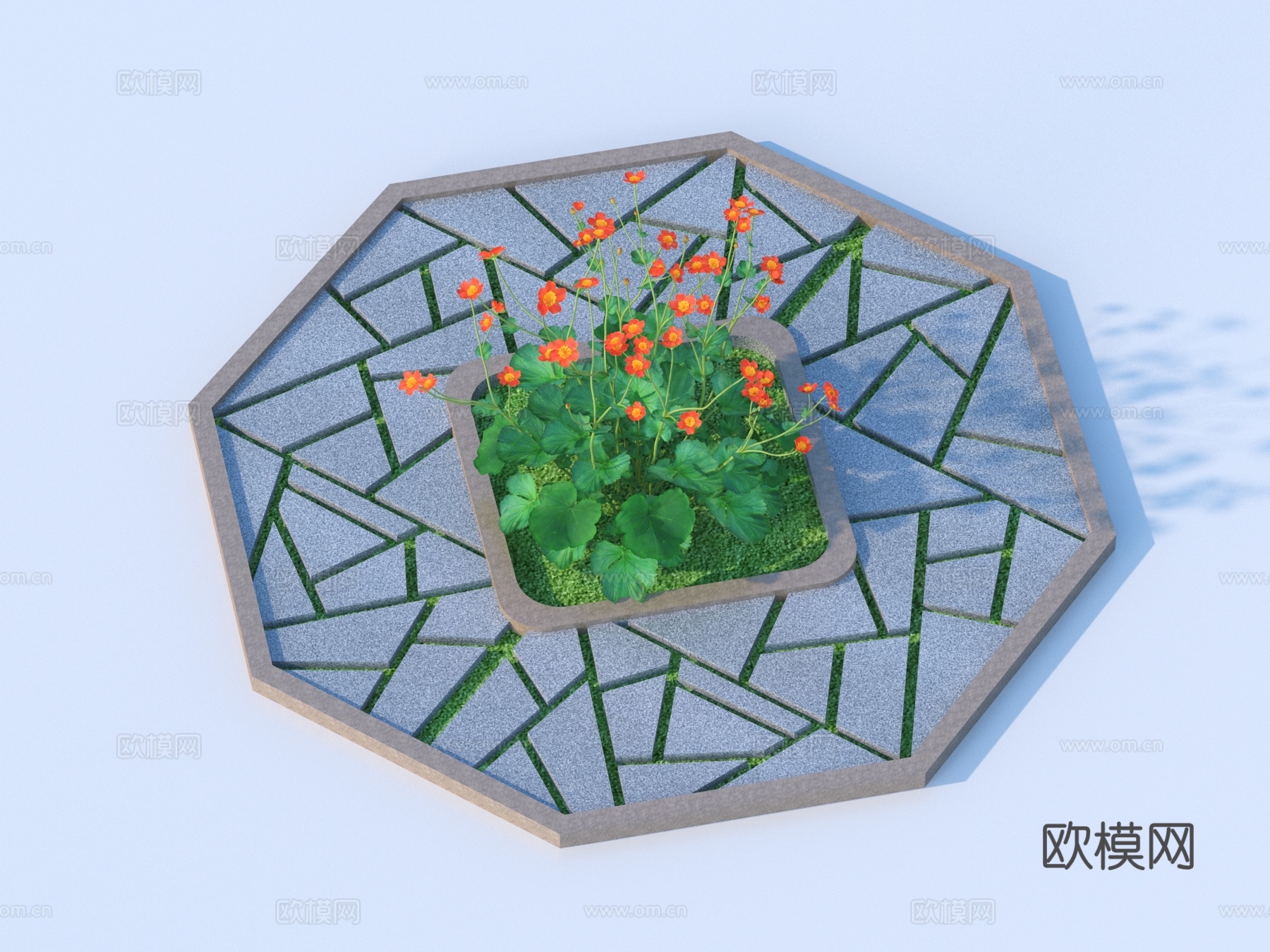 树池 花池 景观 植物su模型