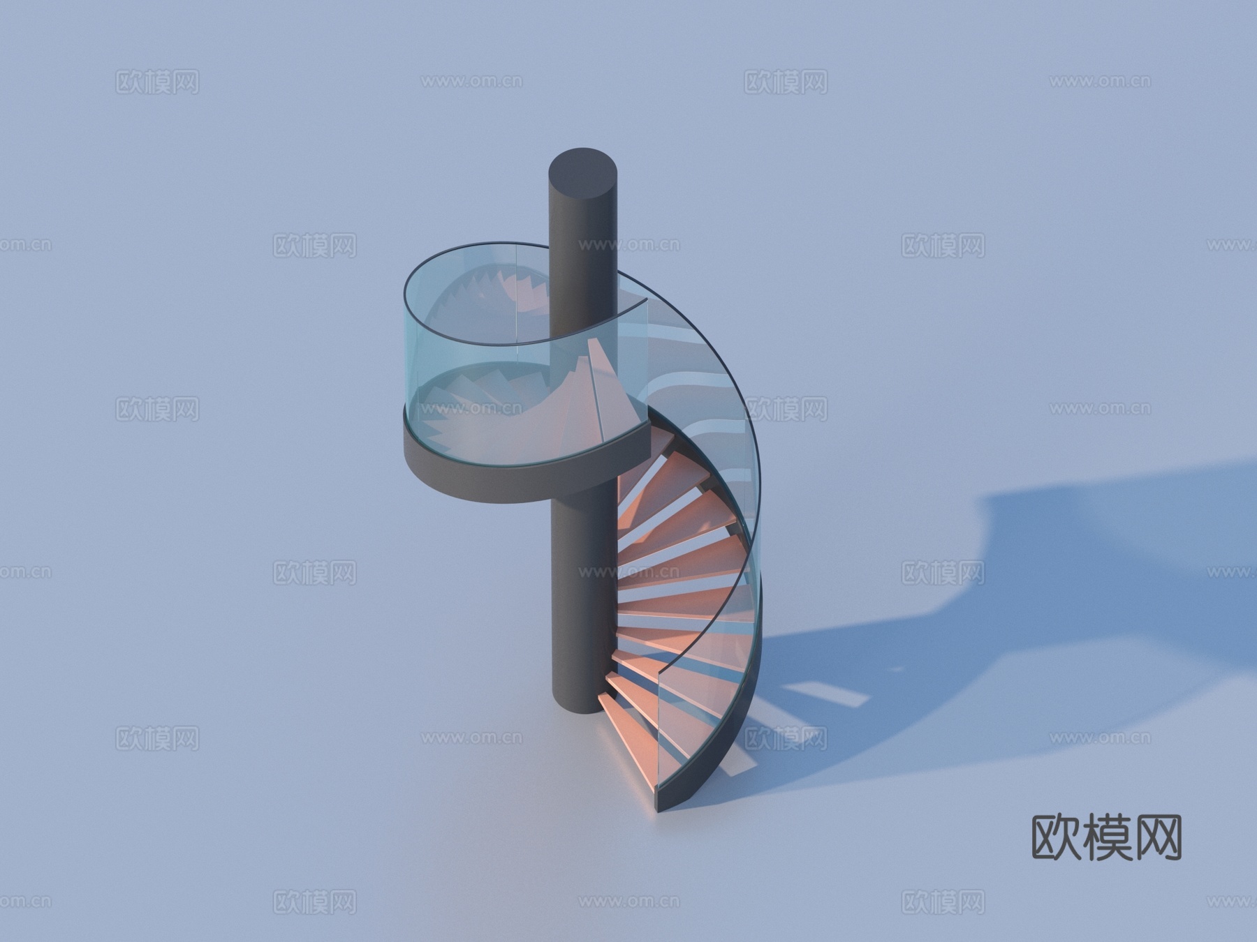 楼梯 玻璃扶手楼梯3d模型