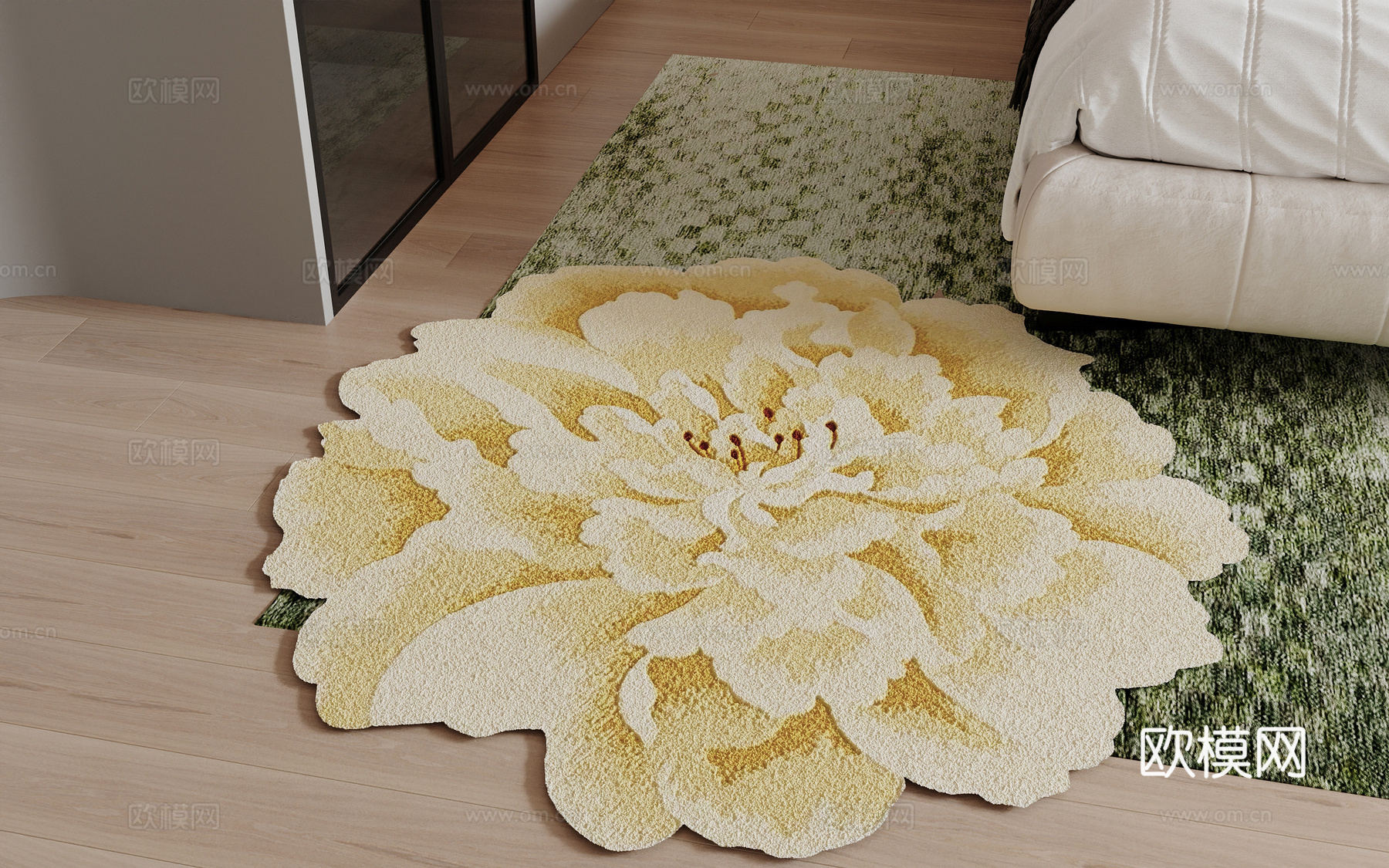 黄色花朵地毯3d模型