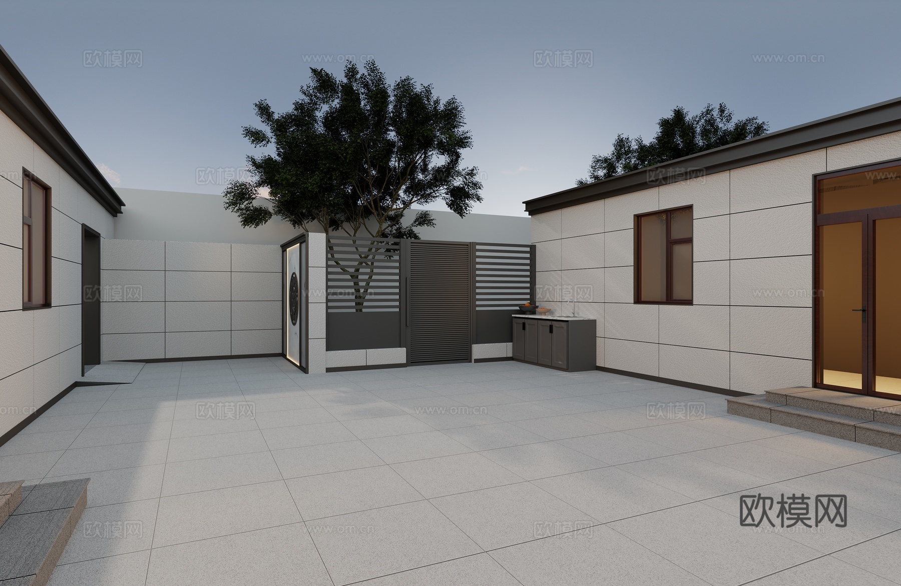 自建房 小院 庭院3d模型