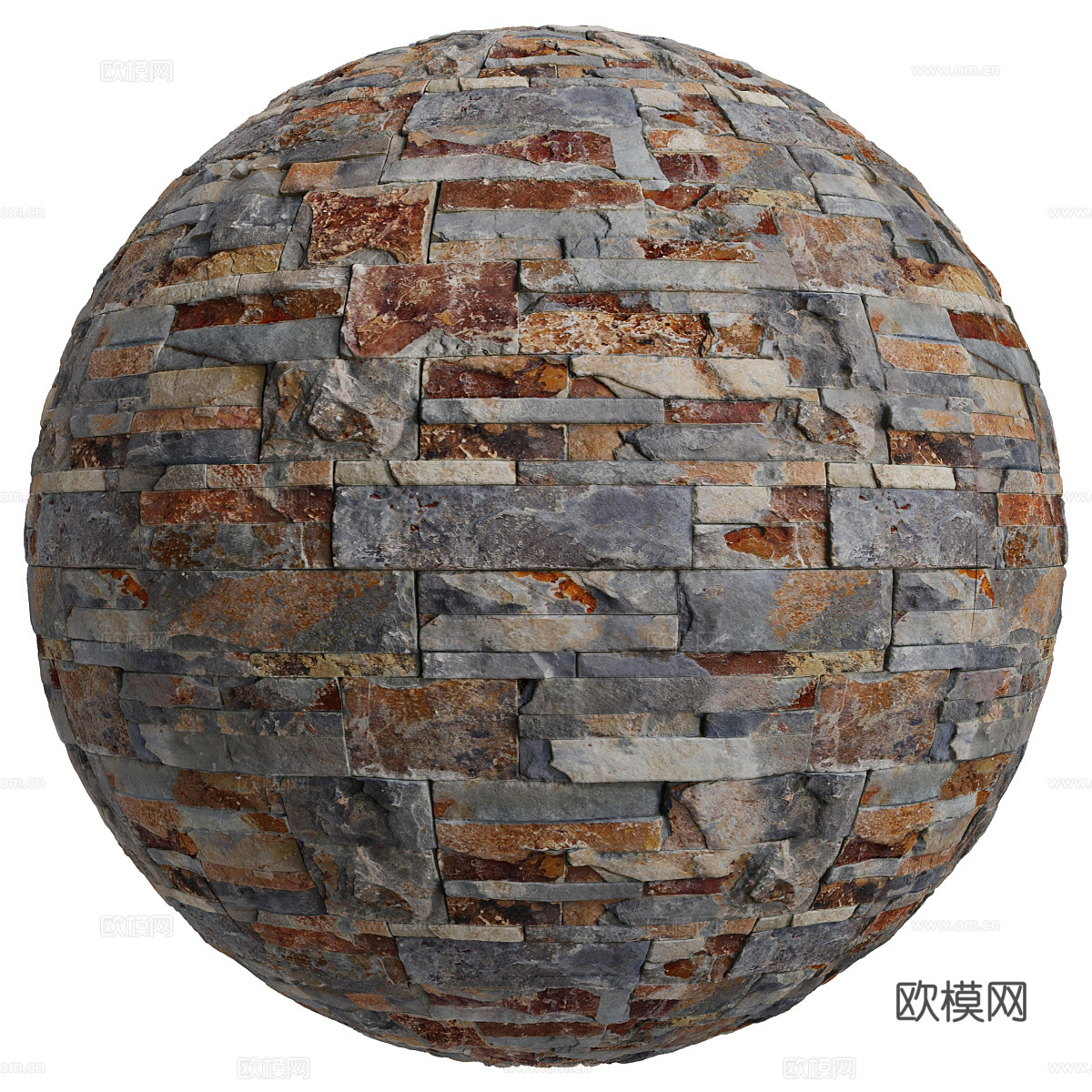 现代意式文化砖 石墙 剪刀石纹理3d模型