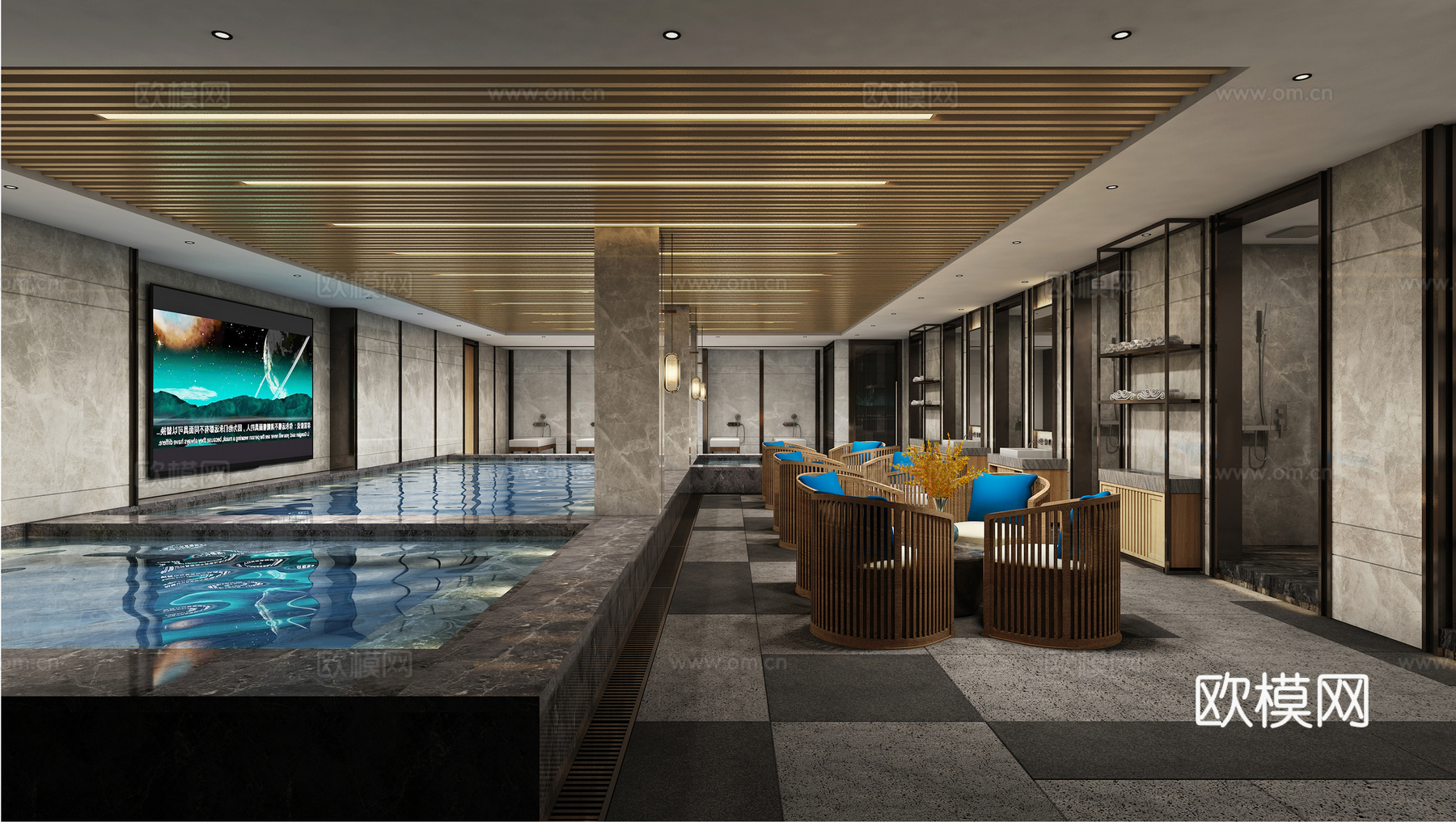 浴区3d模型下载