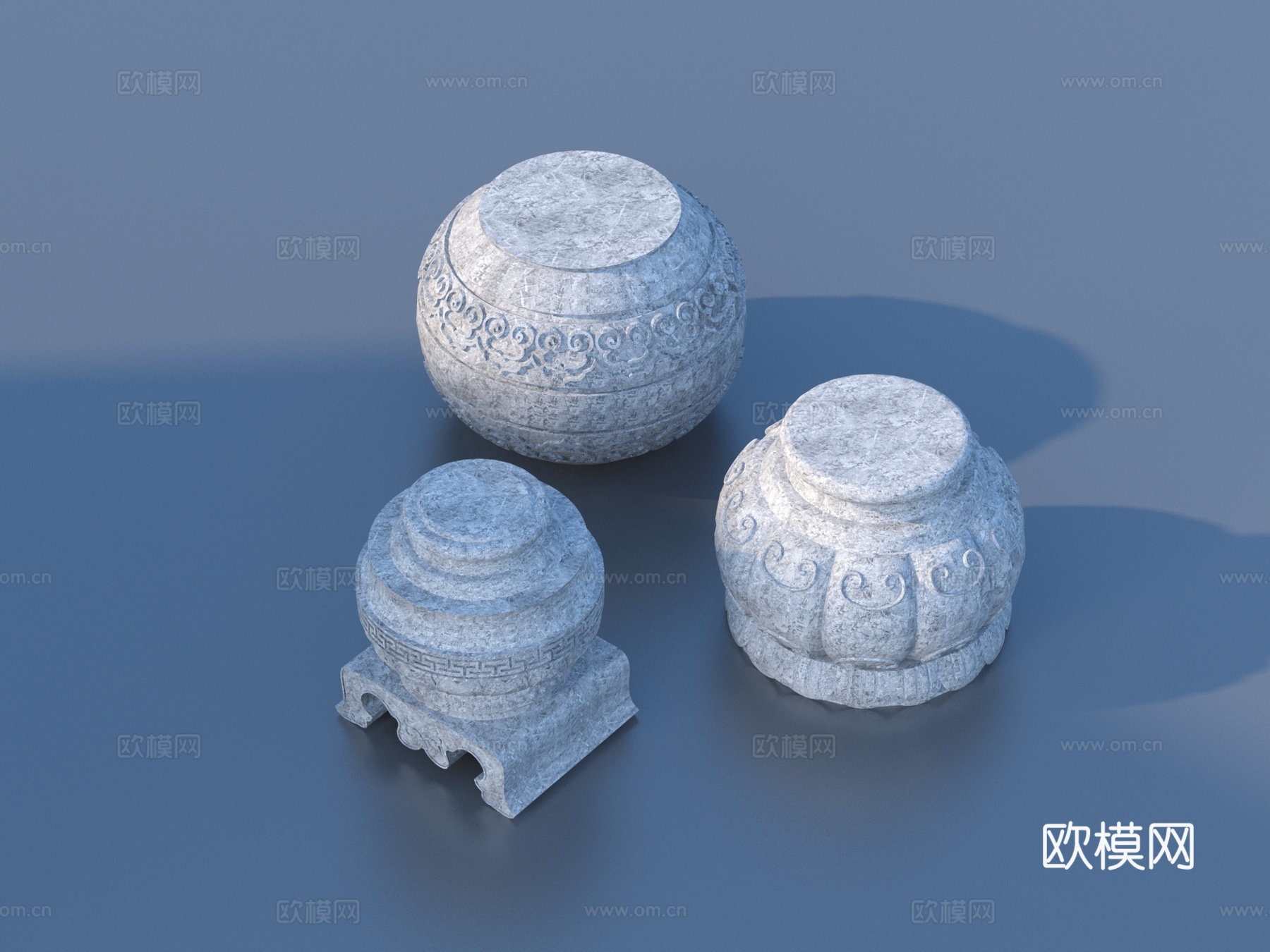 抱鼓石 石鼓3d模型