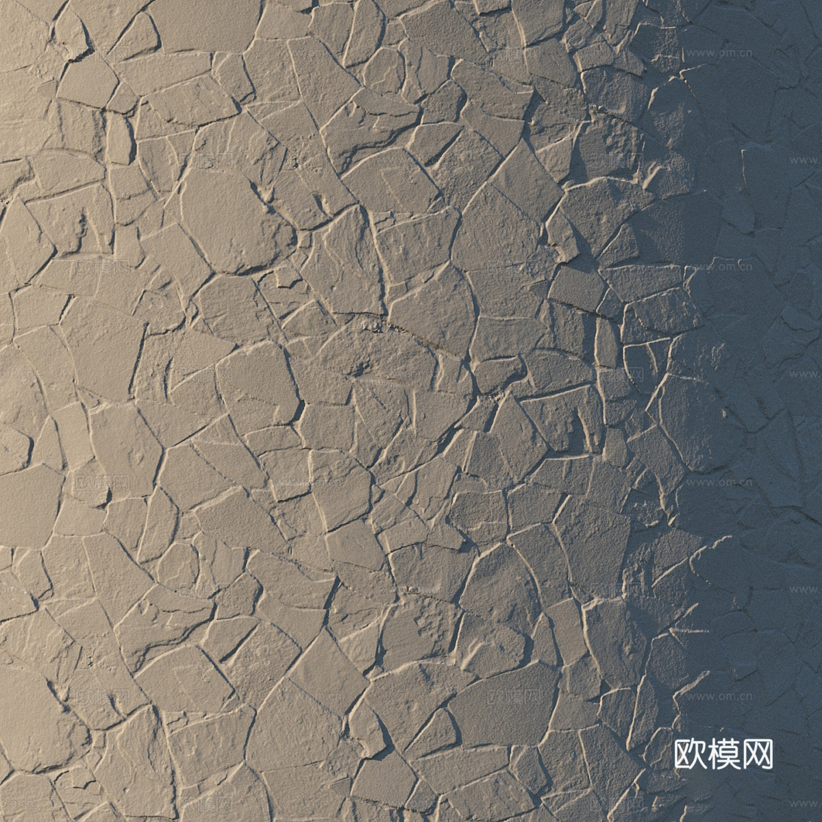 石砌墙 文化砖 鹅卵石砌体 挡土墙3d模型