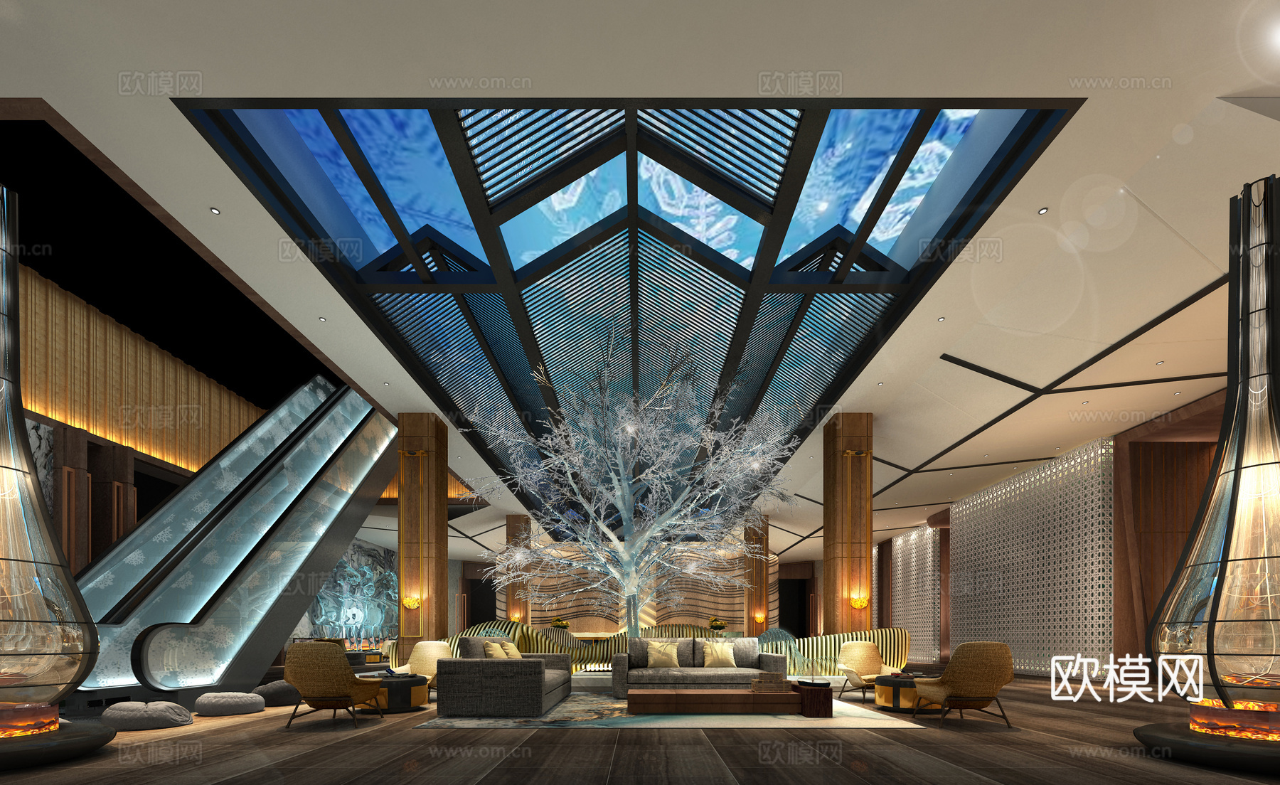 大堂3d模型下载（渲染图2）