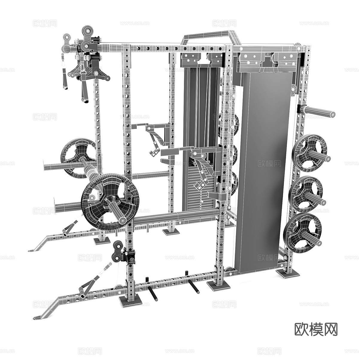 现代健身器材3d模型