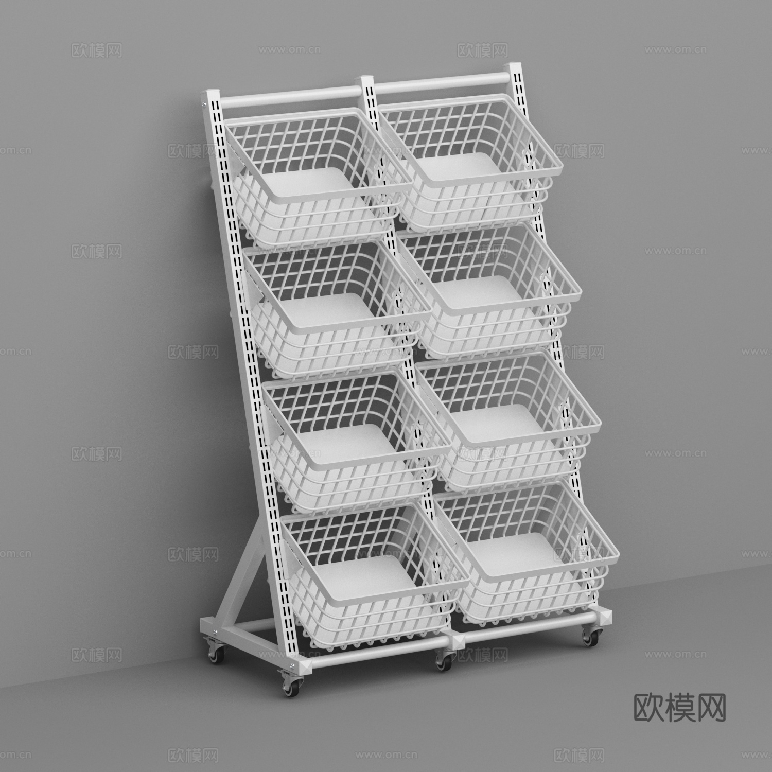 超市便利店商品展示置物架3d模型