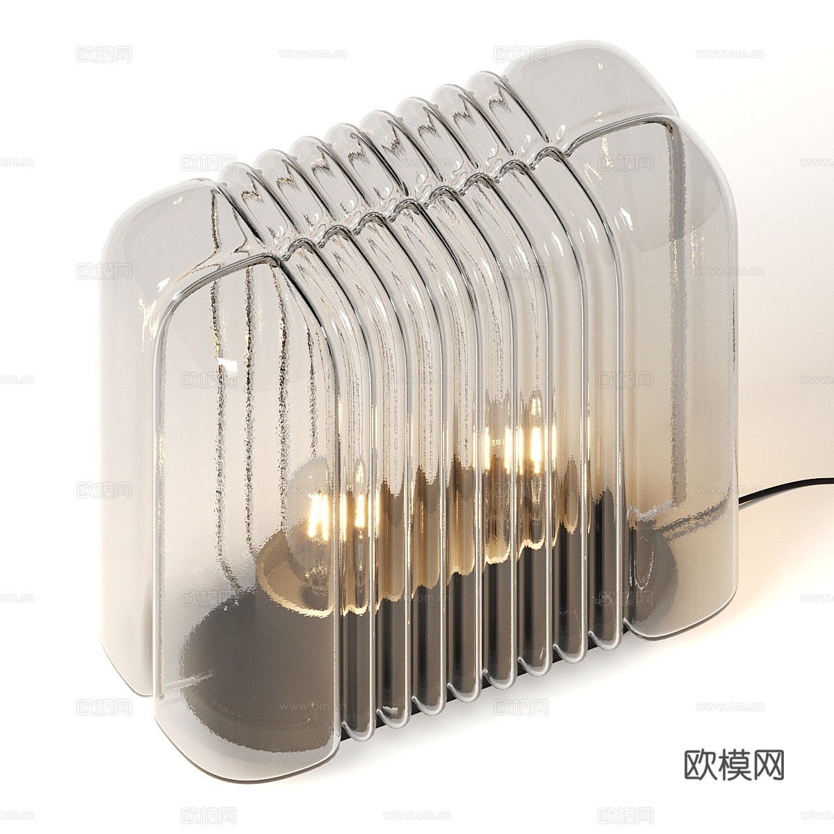 现代意式极简玻璃装饰台灯3d模型