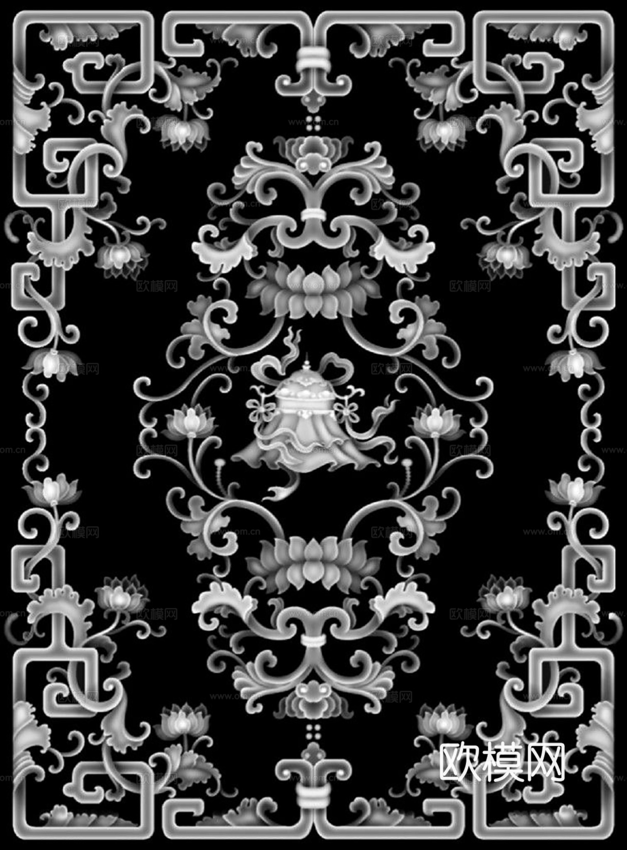 黑白凹凸  装饰花纹 浮雕下载