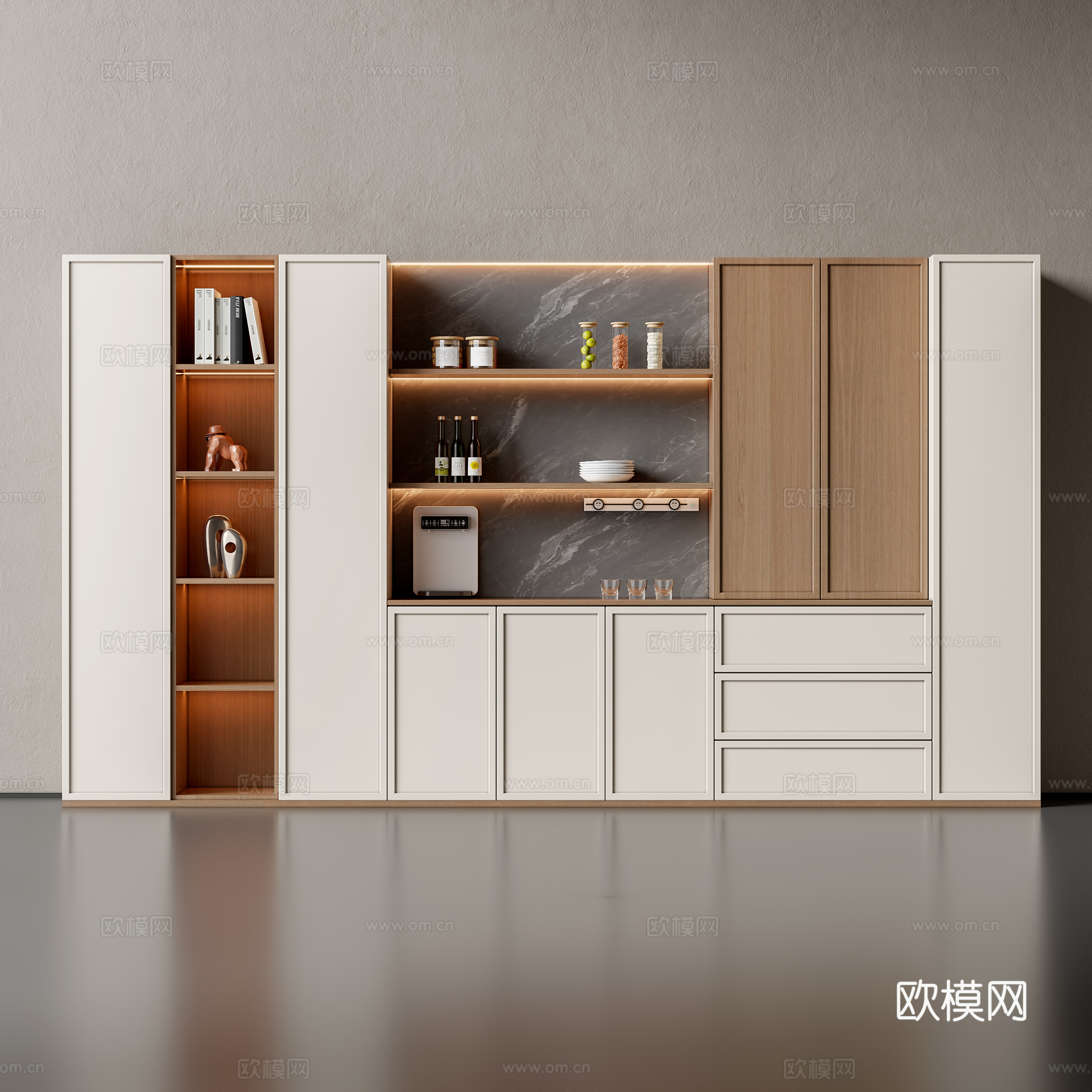 现代餐边柜su模型