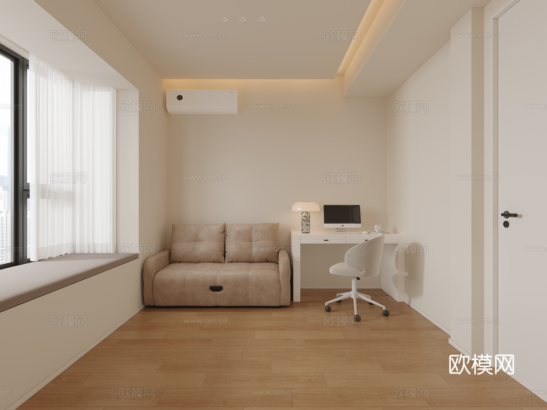 现代简约书房3d模型