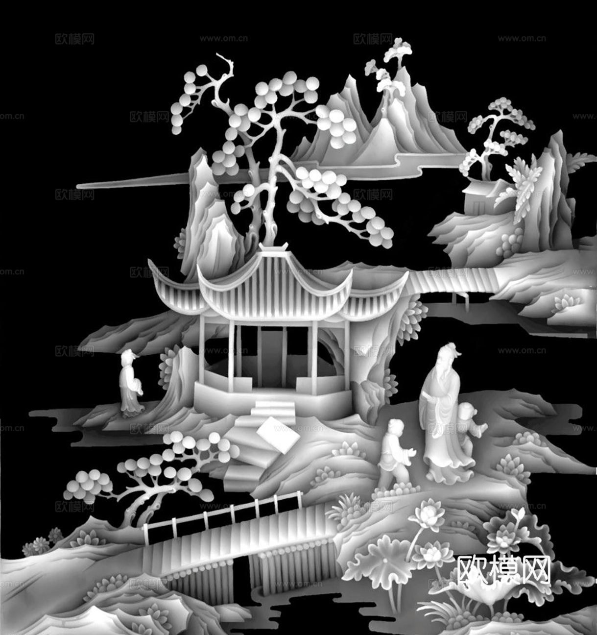 黑白凹凸  装饰花纹 浮雕