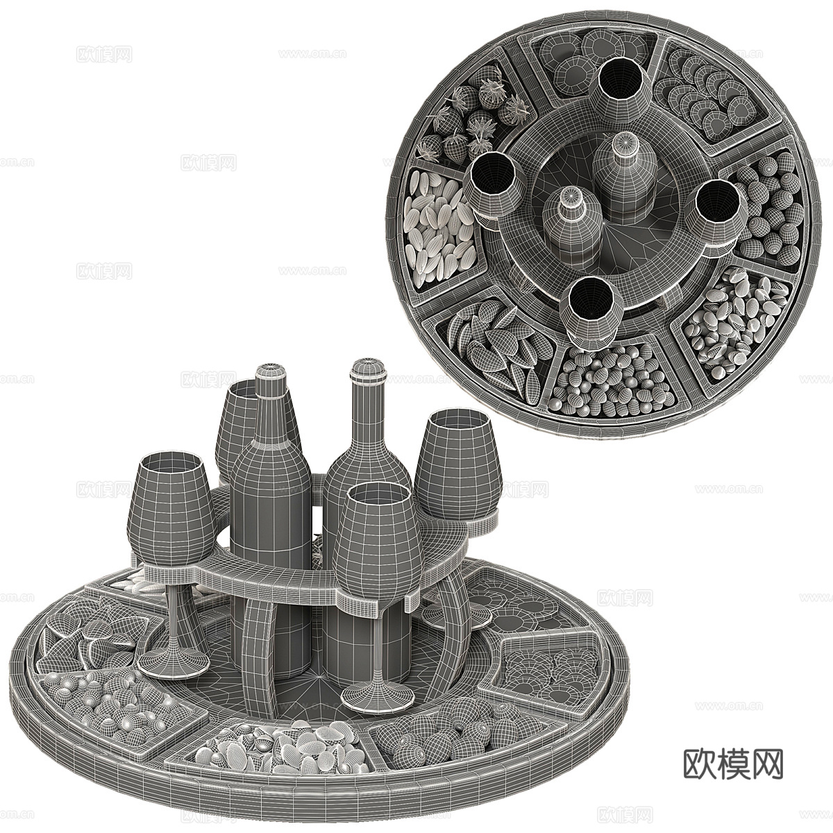 新中式厨房用具 果盘3d模型