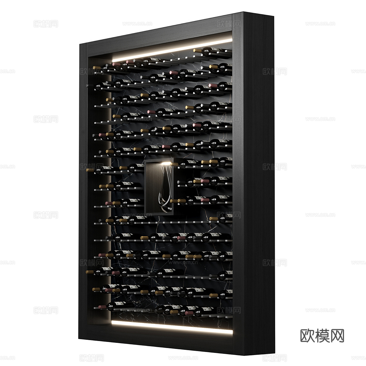 现代意式极简酒架3d模型