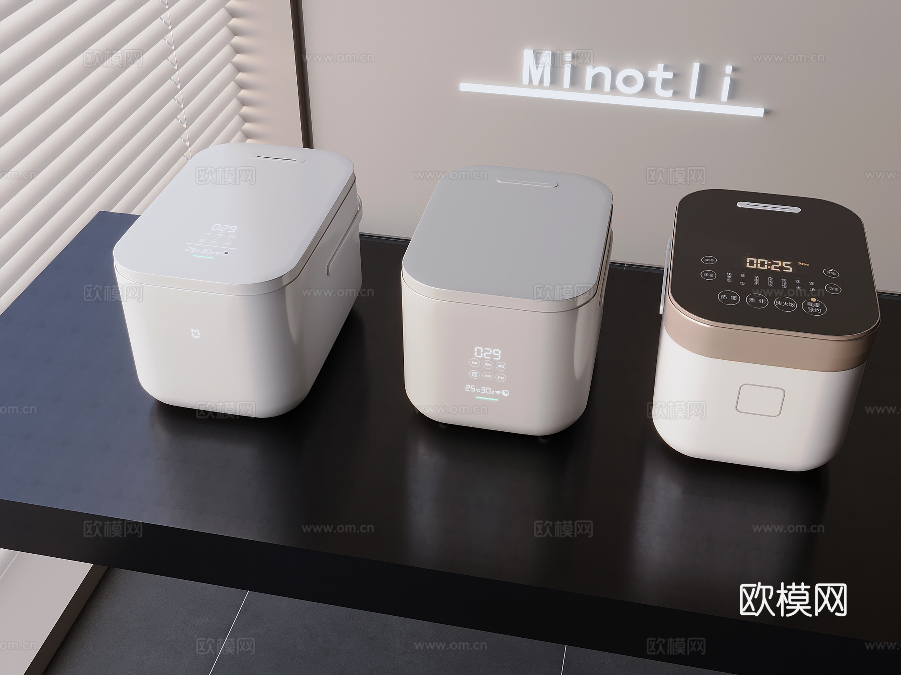 现代电饭煲煮饭煲 电饭锅3d模型