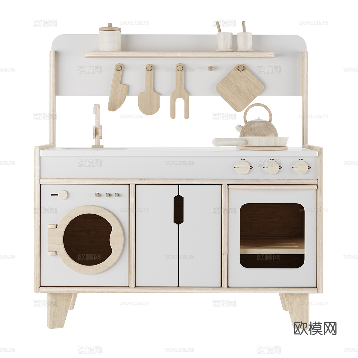 现代儿童玩具橱柜3d模型