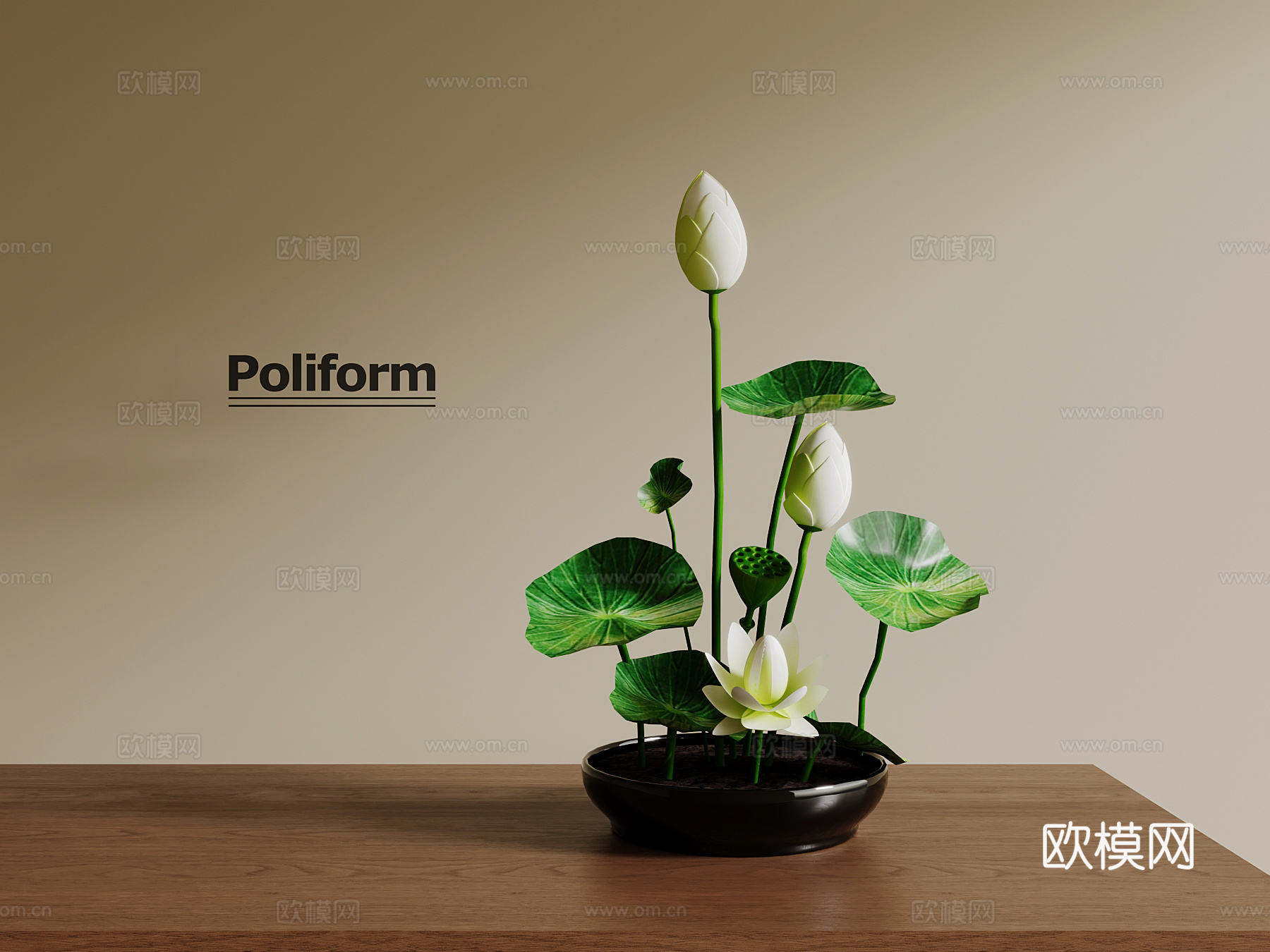 现代盆栽绿植 植物su模型