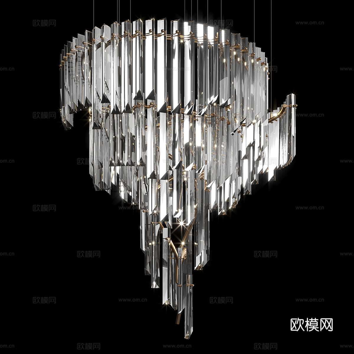 现代轻奢水晶玻璃装饰吊灯3d模型