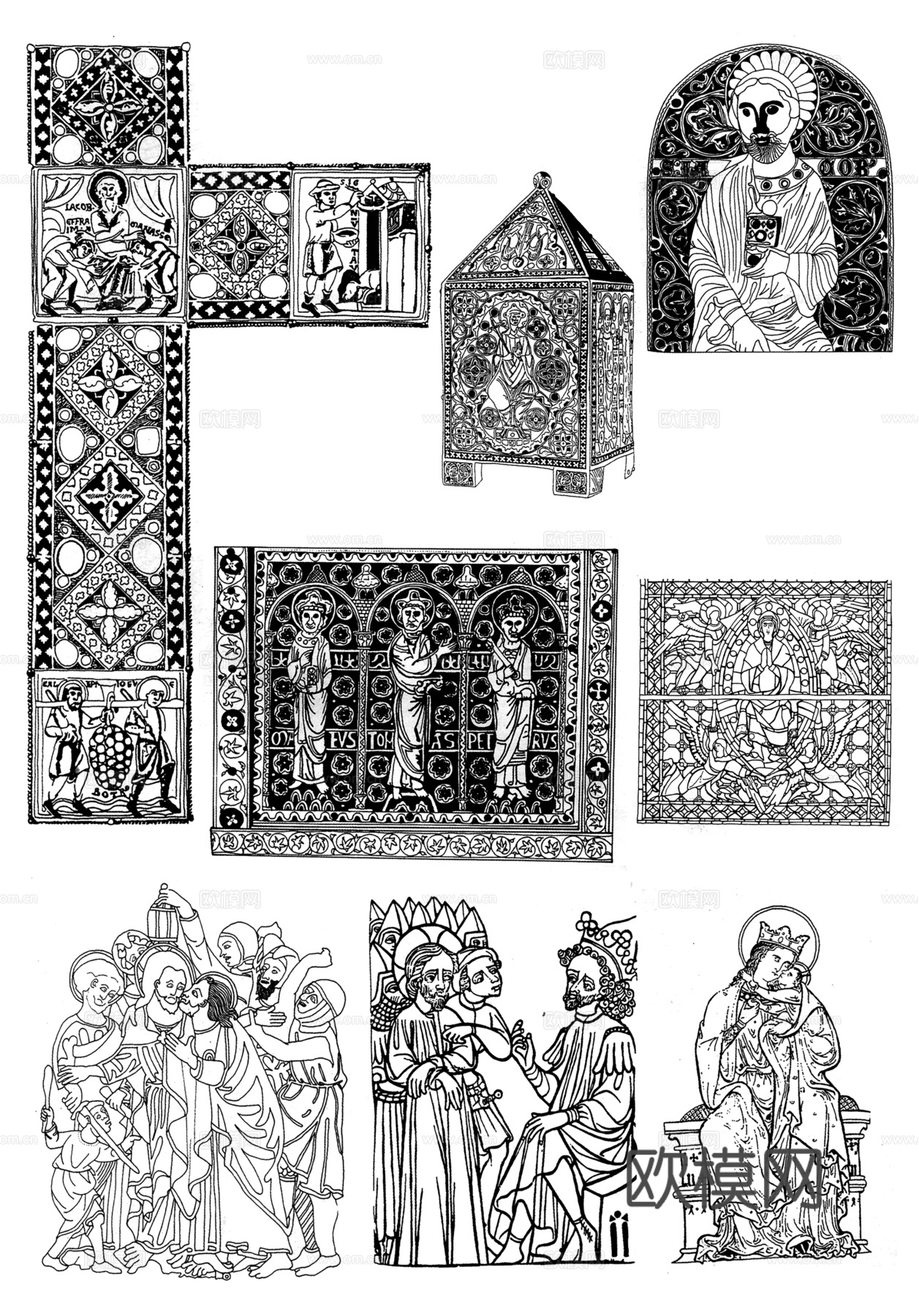 黑白凹凸  装饰花纹  古典花纹下载