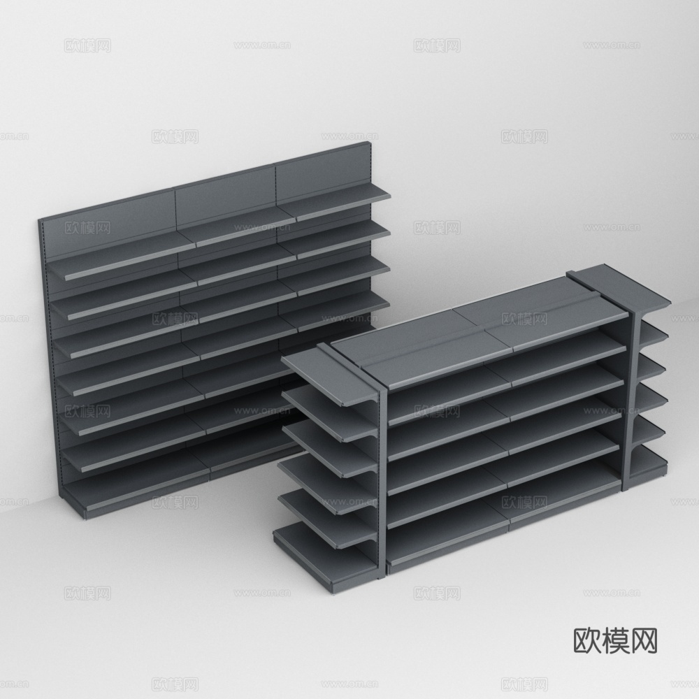 超市便利店铁货架3d模型