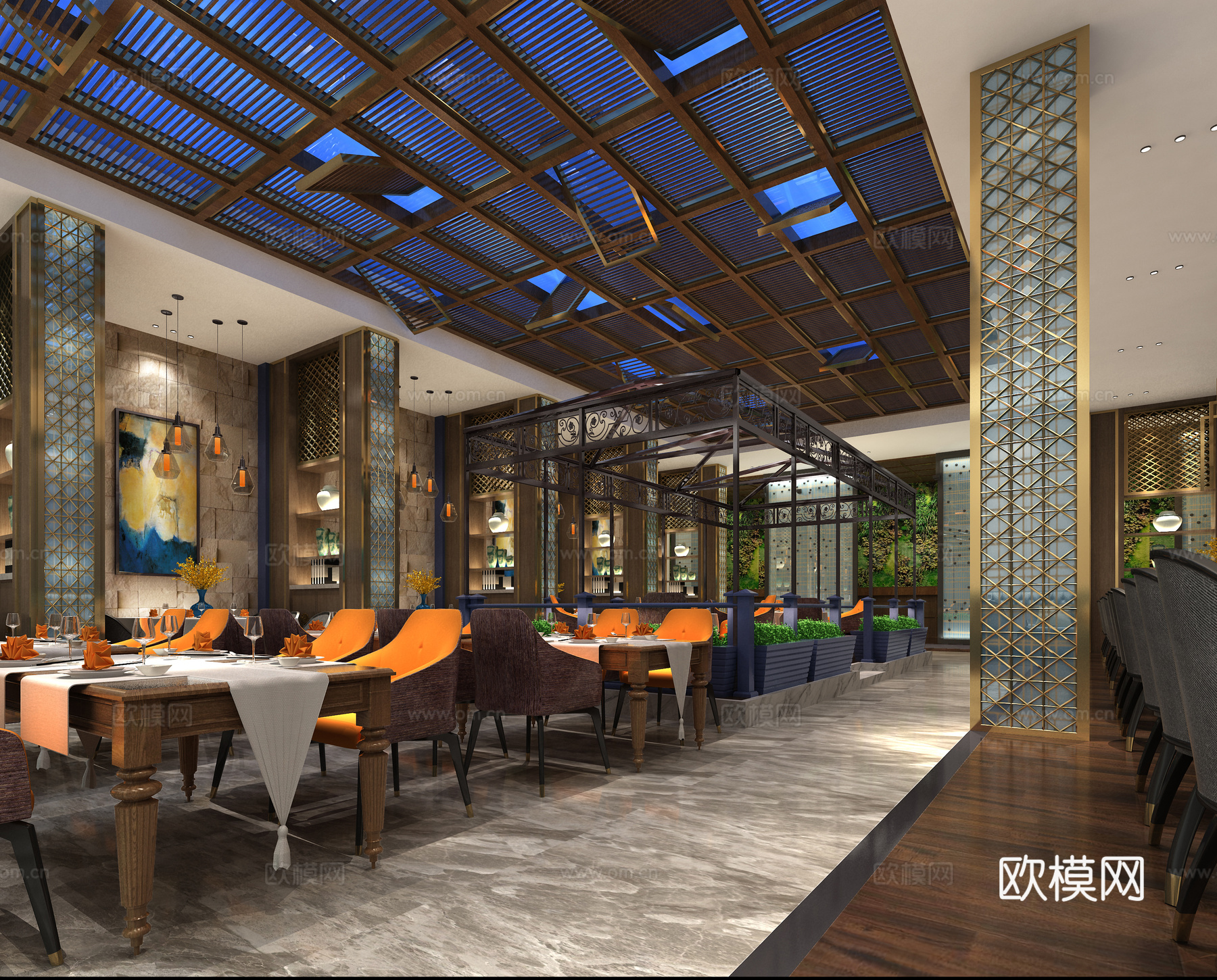 餐厅3d模型下载（渲染图3）