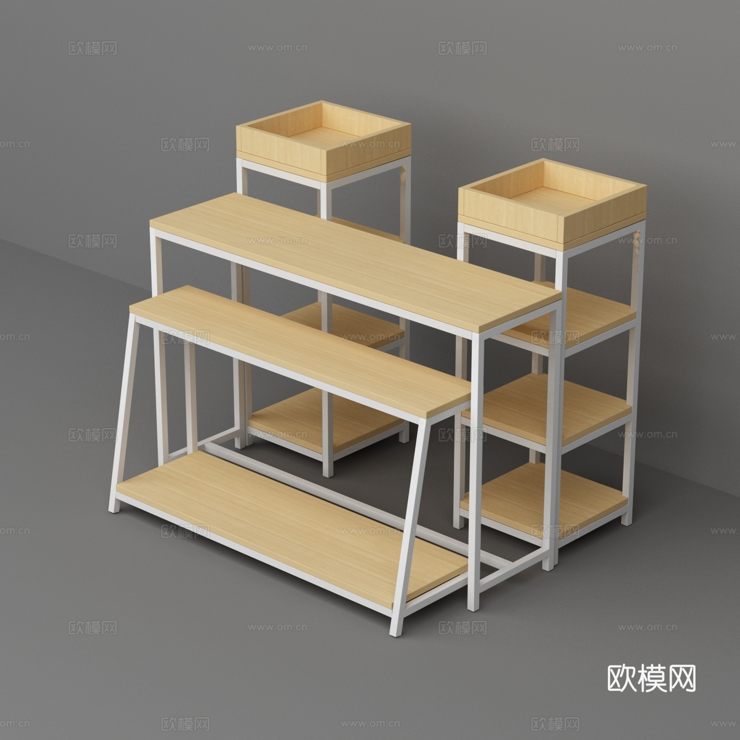 母婴店多种展示架3d模型