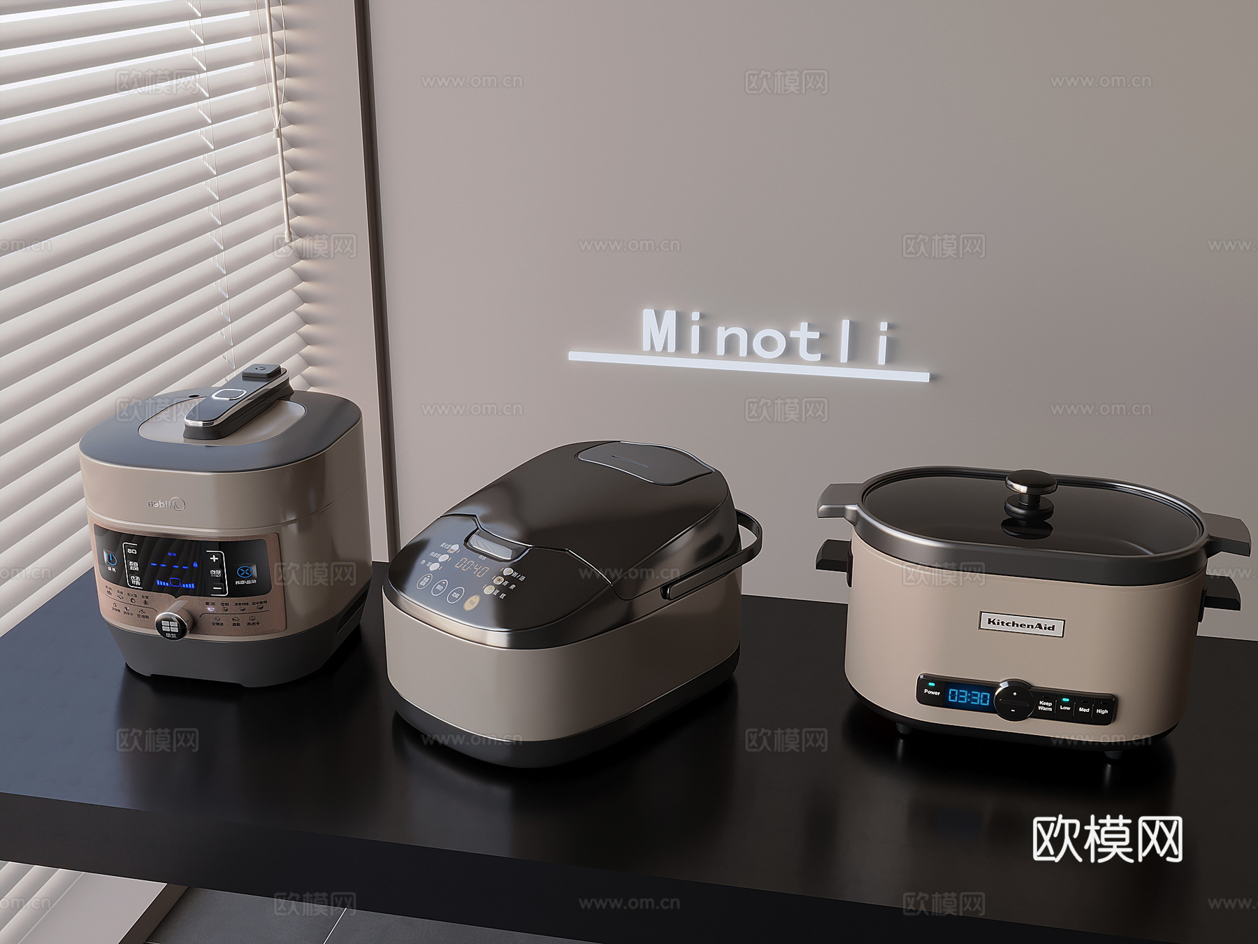 现代电饭煲煮饭煲 电饭锅电压力锅3d模型