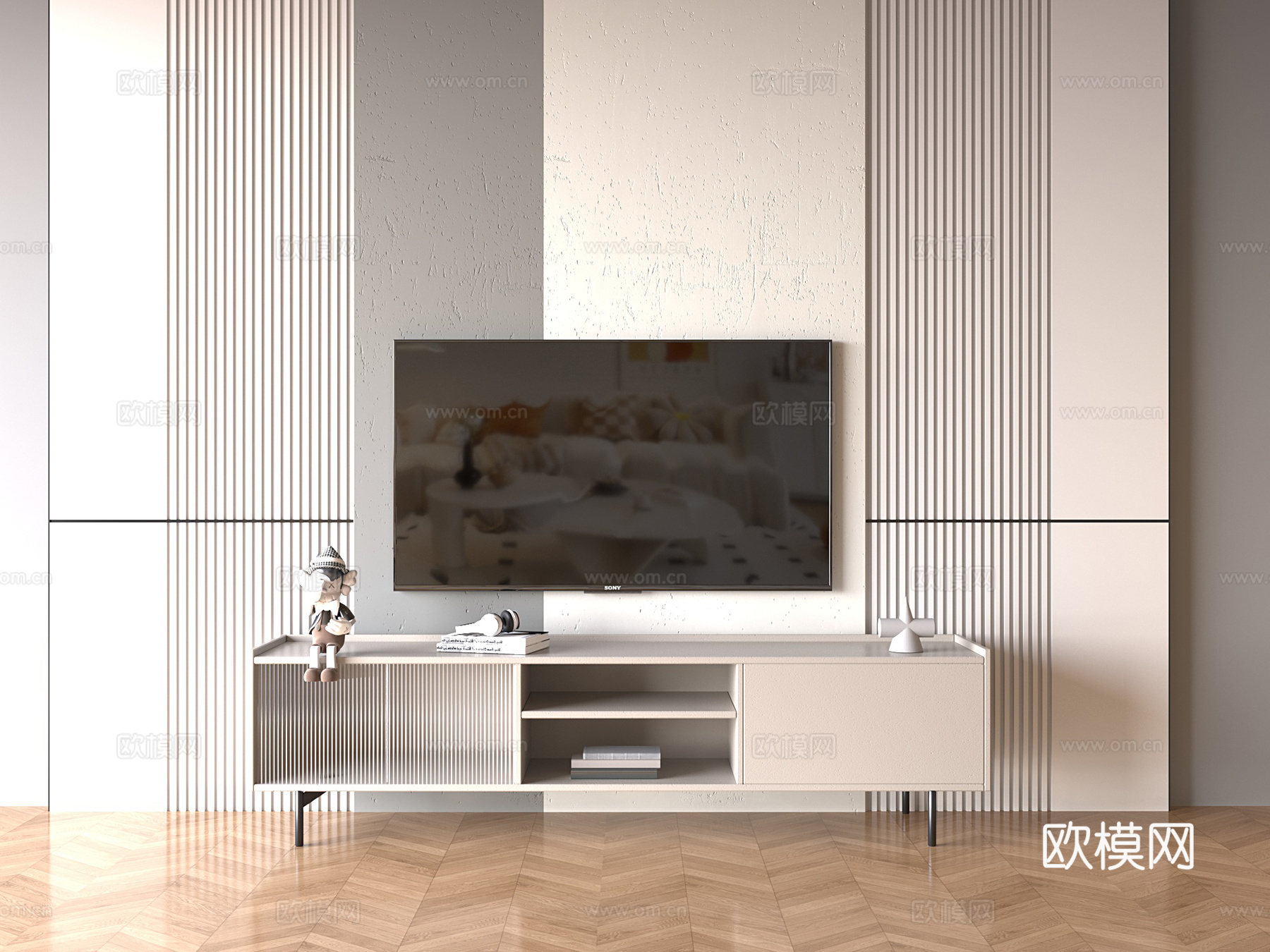 现代极简电视背景墙极简背景墙意式背景墙3d模型
