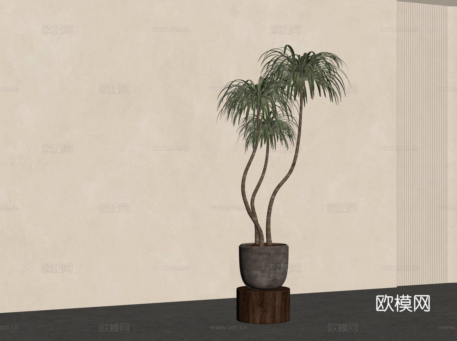 中古风绿植 盆栽植物su模型