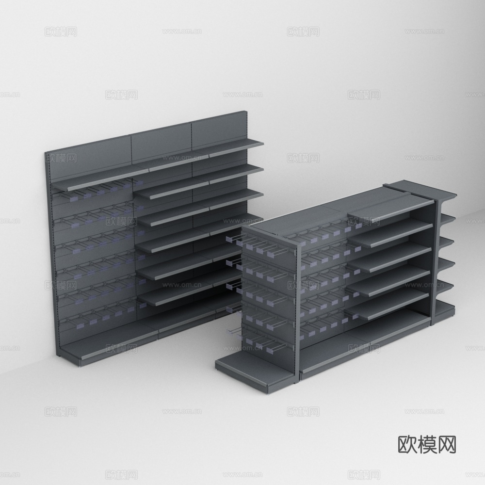 超市便利店挂钩货架3d模型