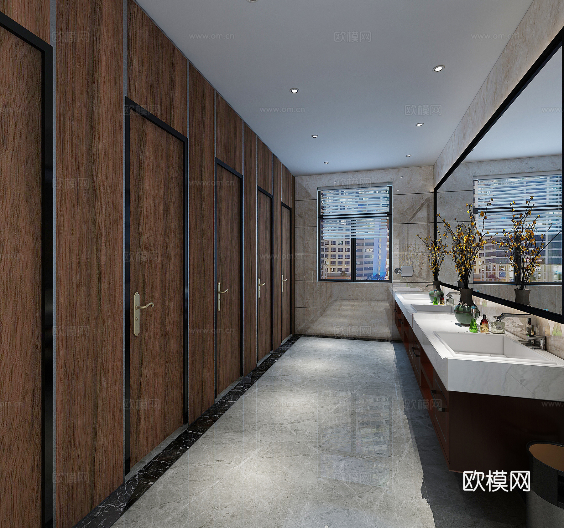 现代公共卫生间3d模型