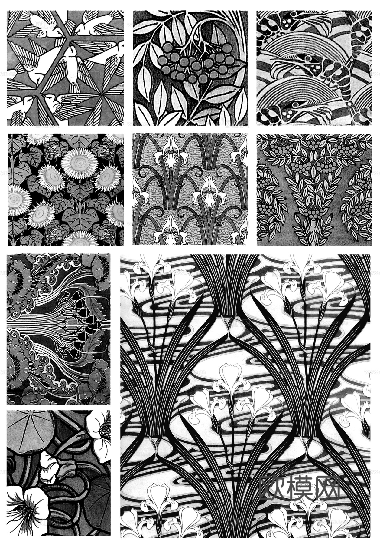 黑白凹凸  装饰花纹  古典花纹下载