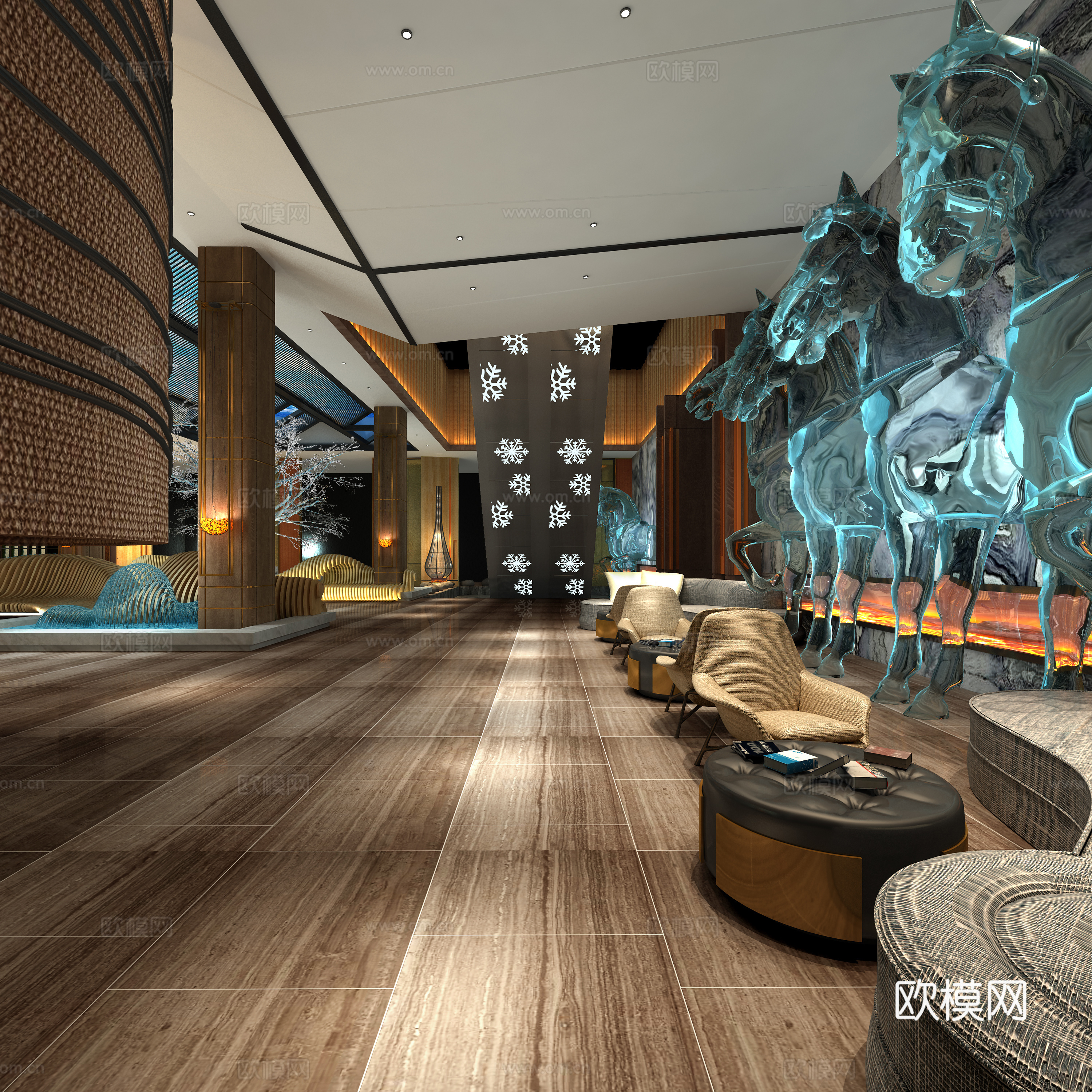 大堂3d模型下载（渲染图5）