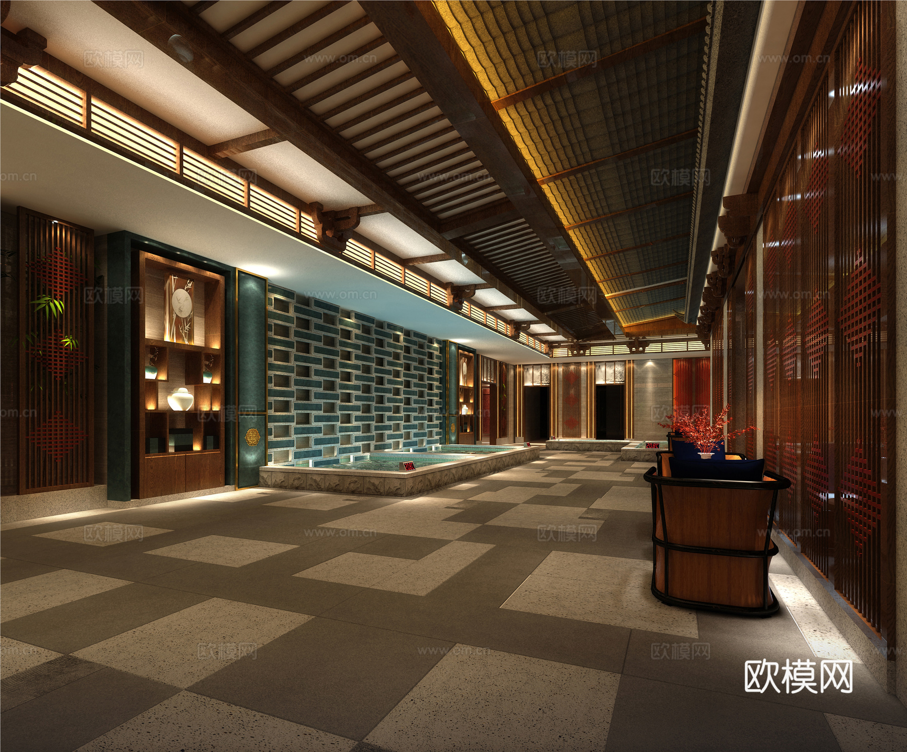 浴区3d模型下载（渲染图4）