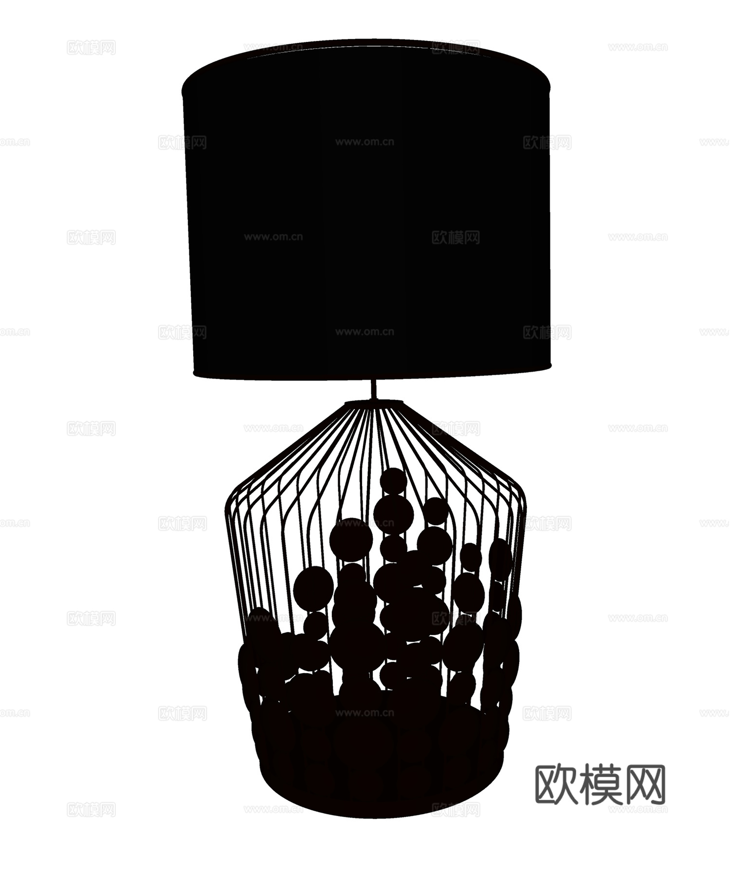 北欧台灯  金属台灯 客厅卧室台灯su模型