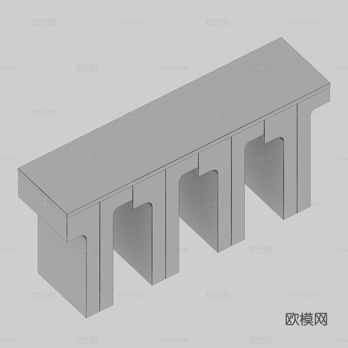 新中式端景台 玄关桌3d模型