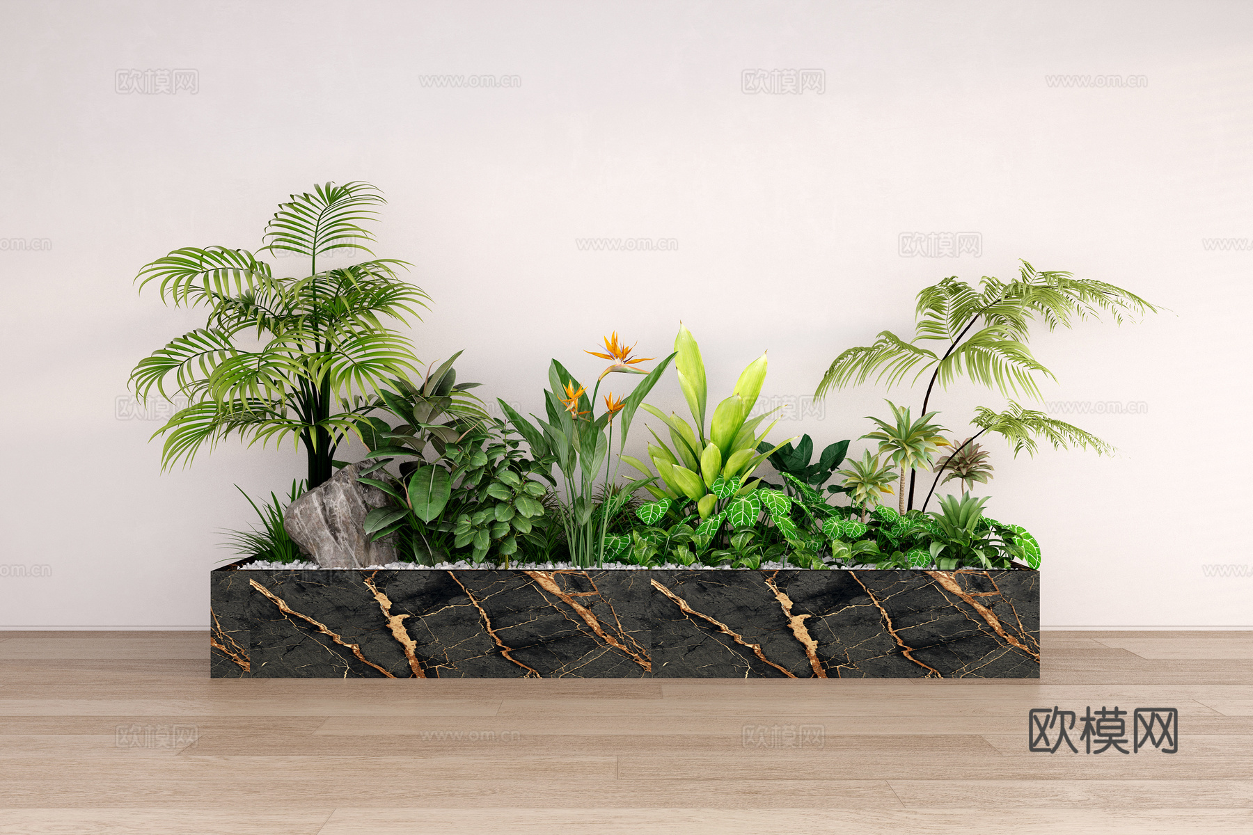 绿植景观小品 花坛植物堆3d模型