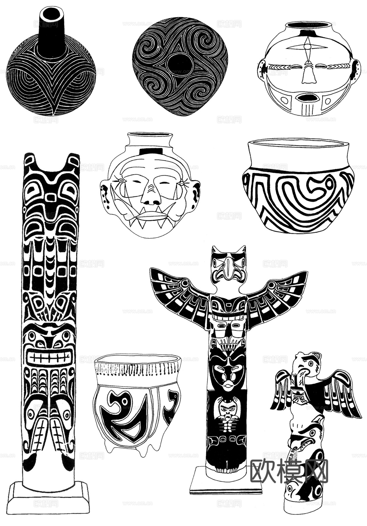 黑白凹凸  装饰花纹  古典花纹下载