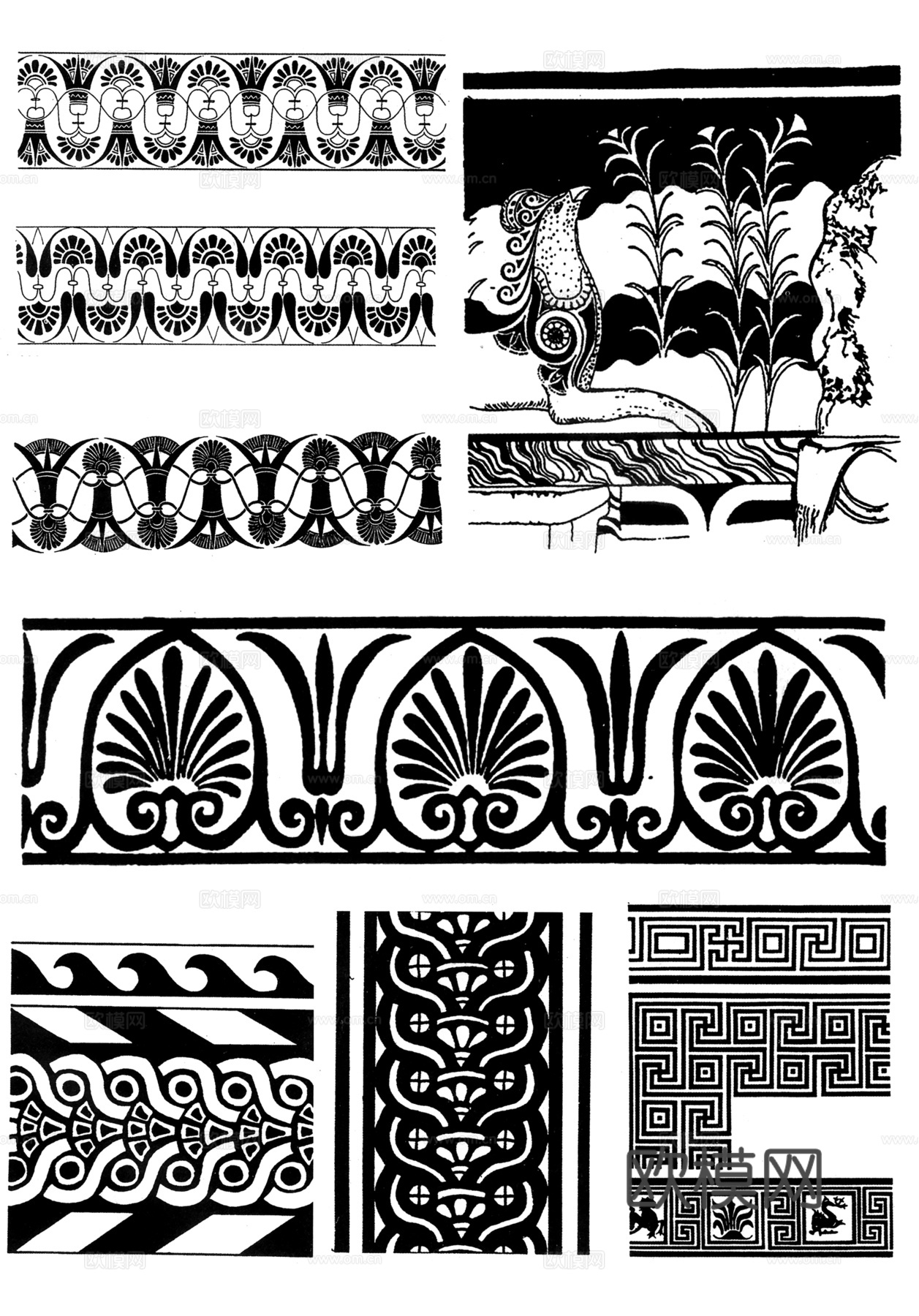 黑白凹凸  装饰花纹  古典花纹下载