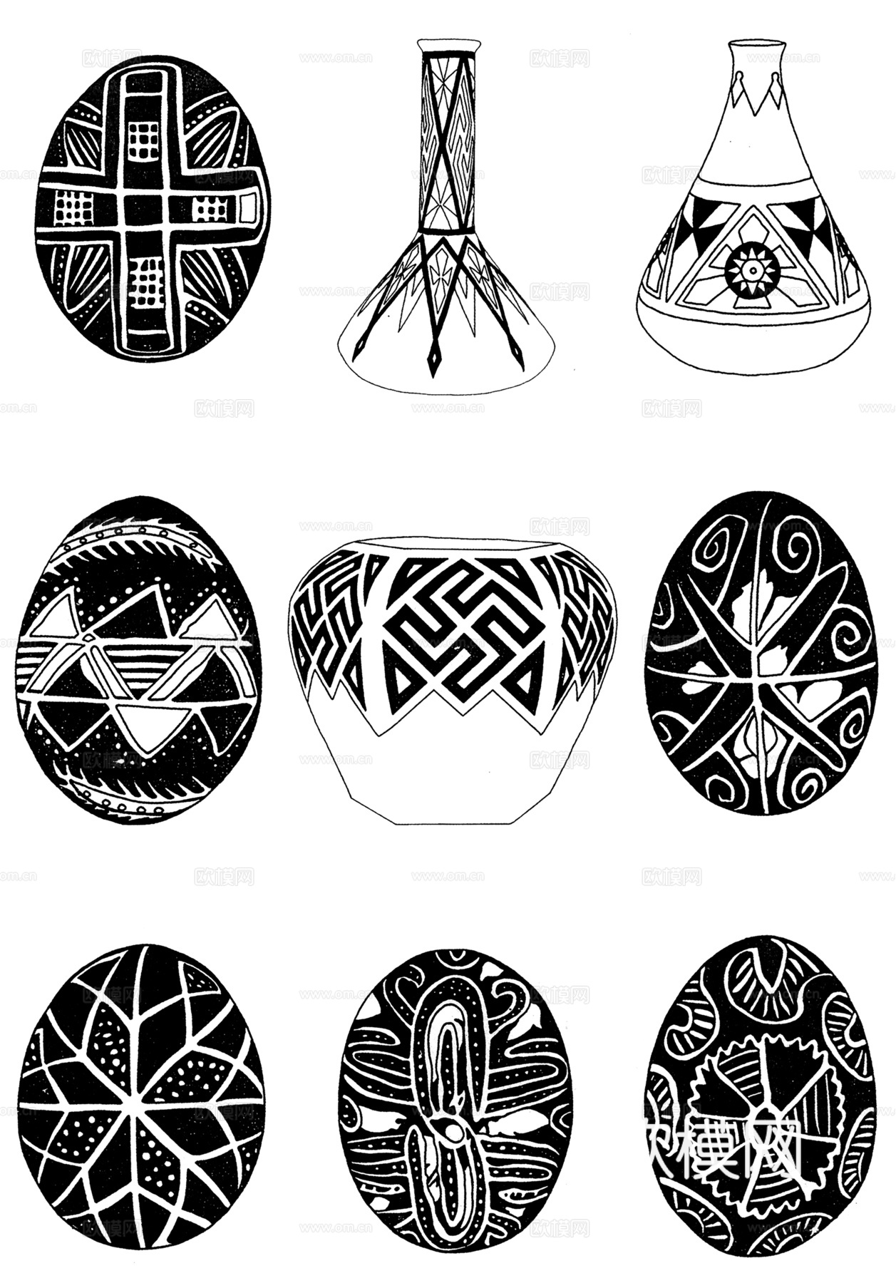 黑白凹凸  装饰花纹  古典花纹下载