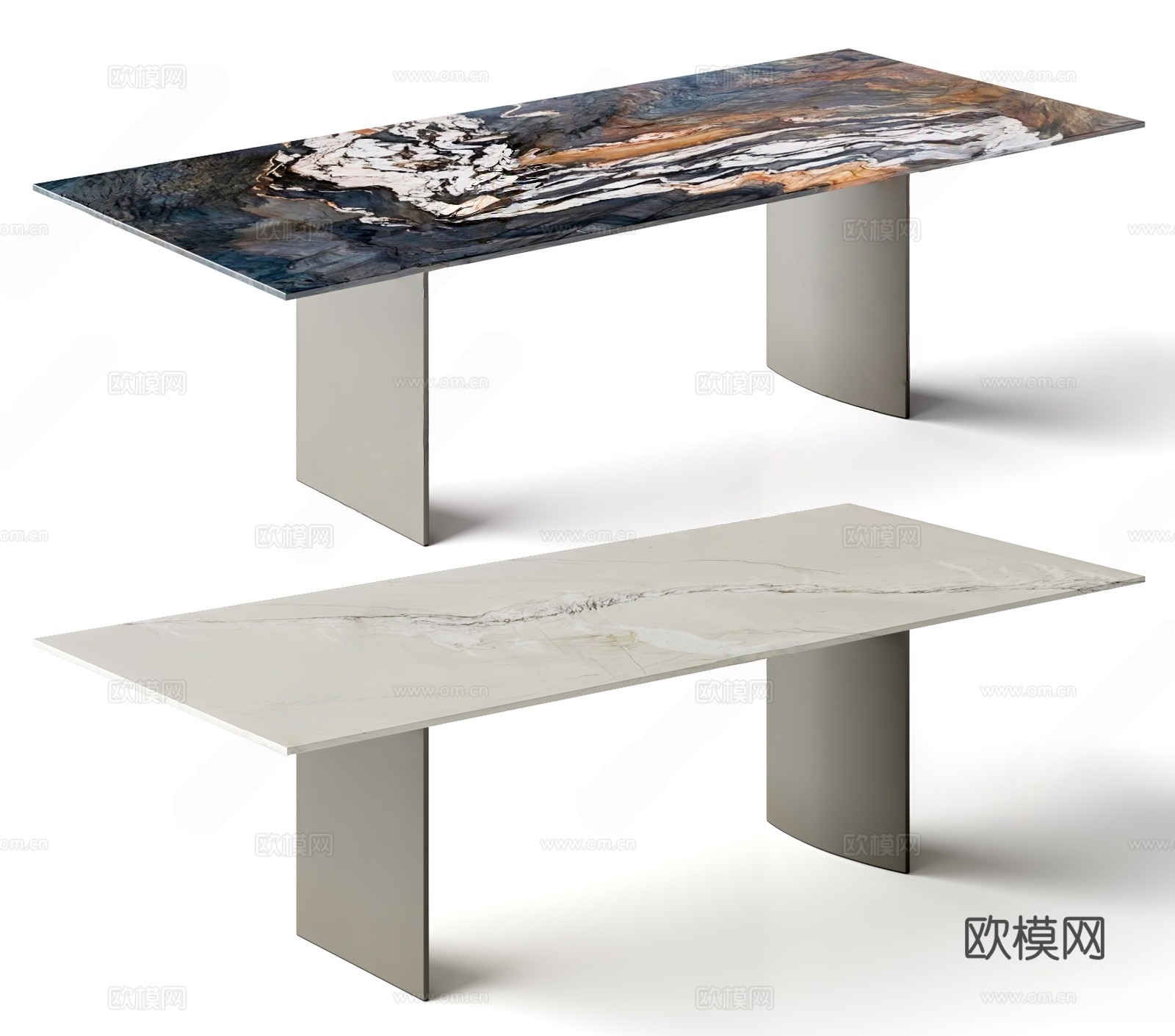 现代极简风餐桌3d模型