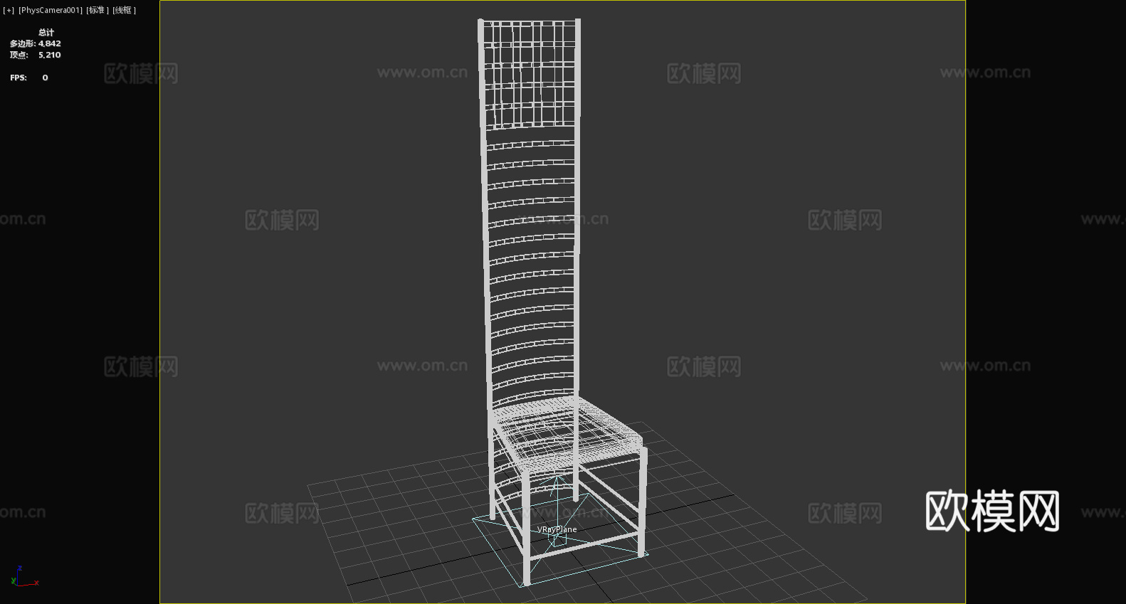 高背椅 木椅 椅子 座椅3d模型