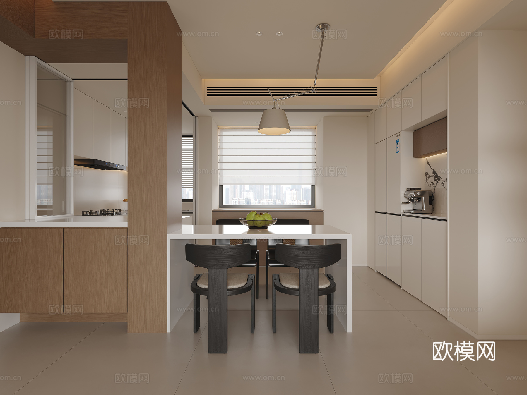 现代简约餐厅3d模型