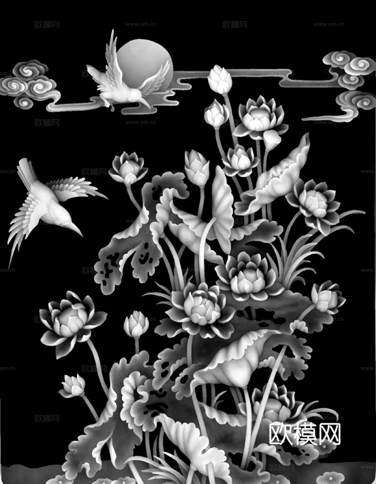 黑白凹凸  装饰花纹 浮雕