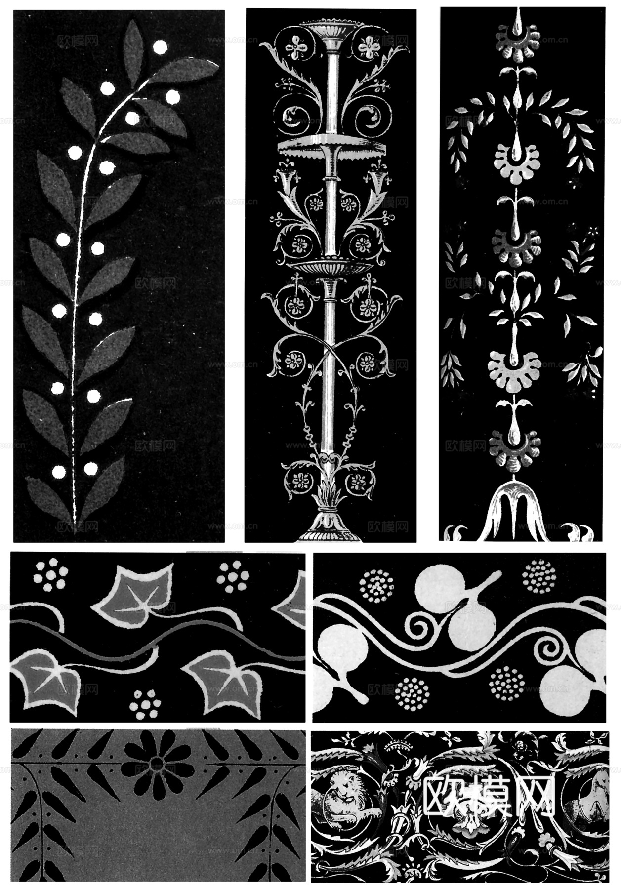 黑白凹凸  装饰花纹  古典花纹下载