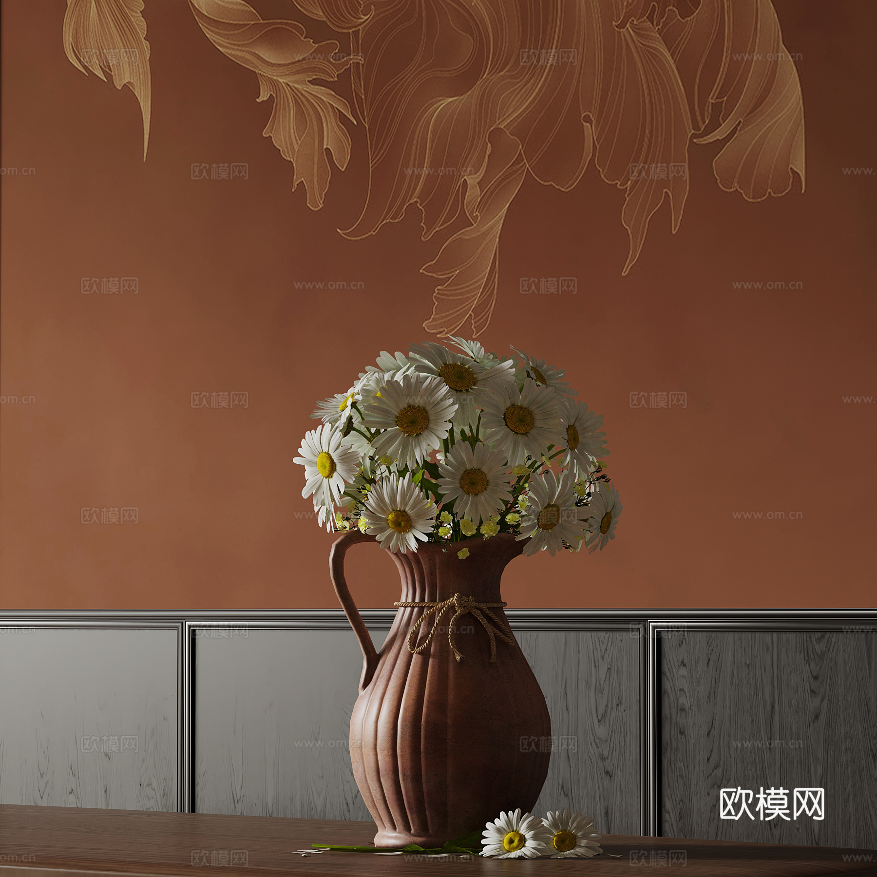 现代花瓶 花艺插花su模型