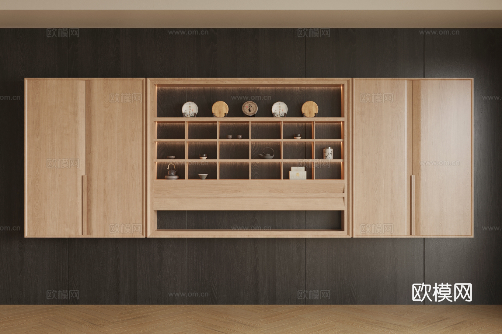 新中式茶柜 茶具展示柜 茶室装饰柜 新中式茶柜 新中式装饰柜3d模型