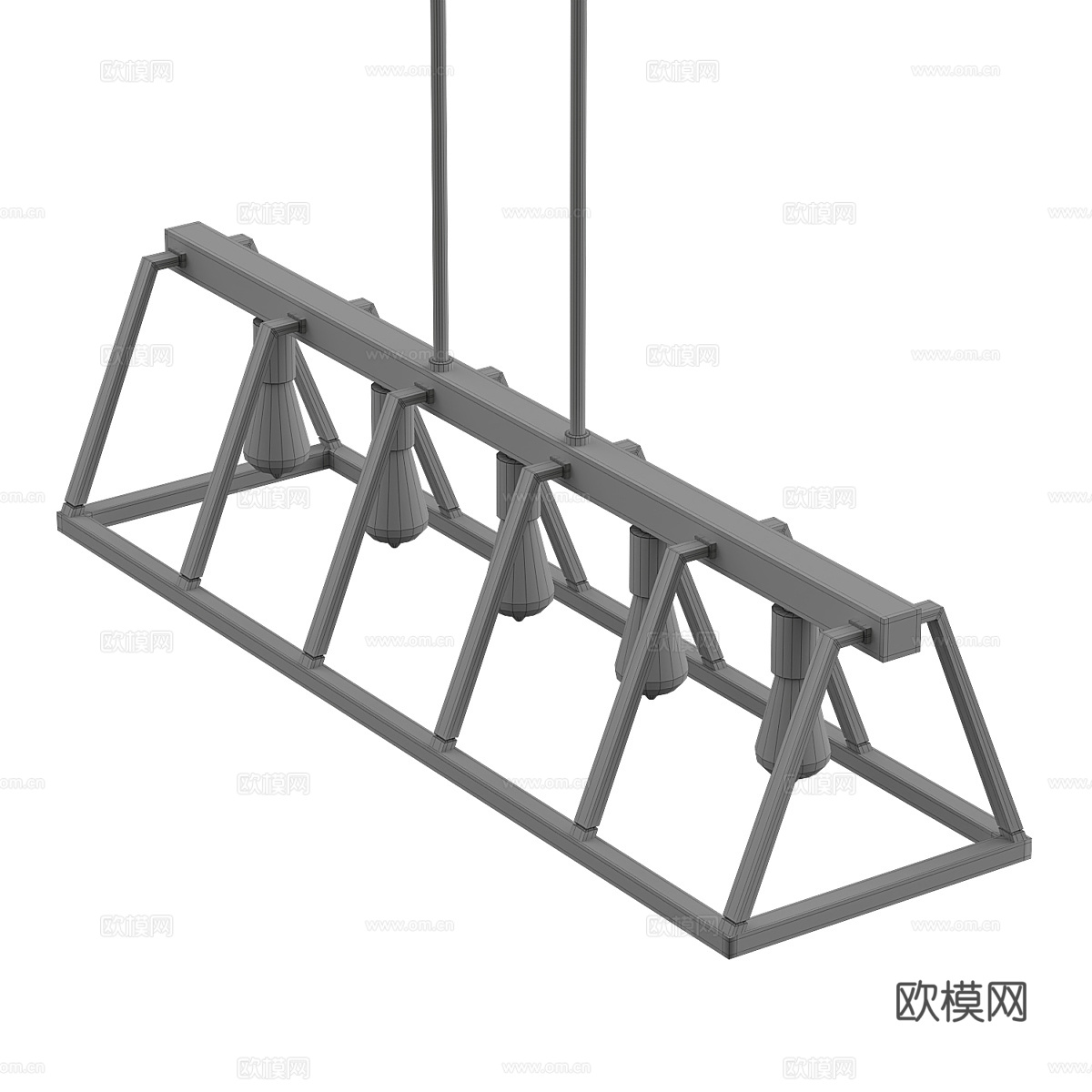 现代工业风金属装饰吊灯3d模型