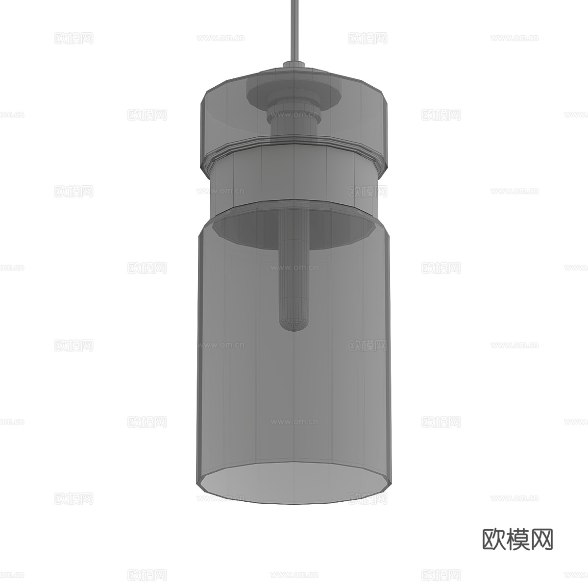 现代金属玻璃装饰吊灯3d模型