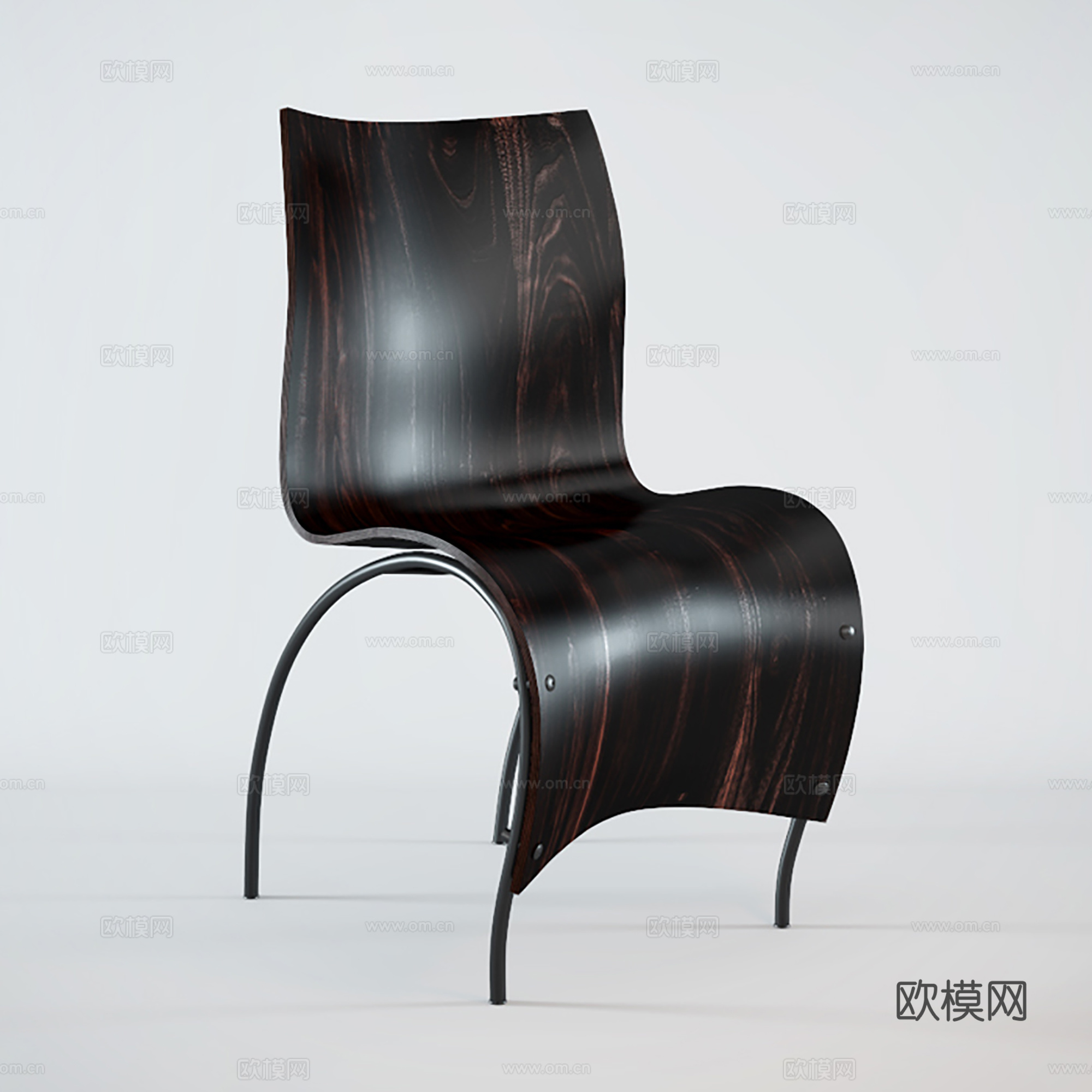 现代休闲椅 异形木椅  餐椅单椅su模型
